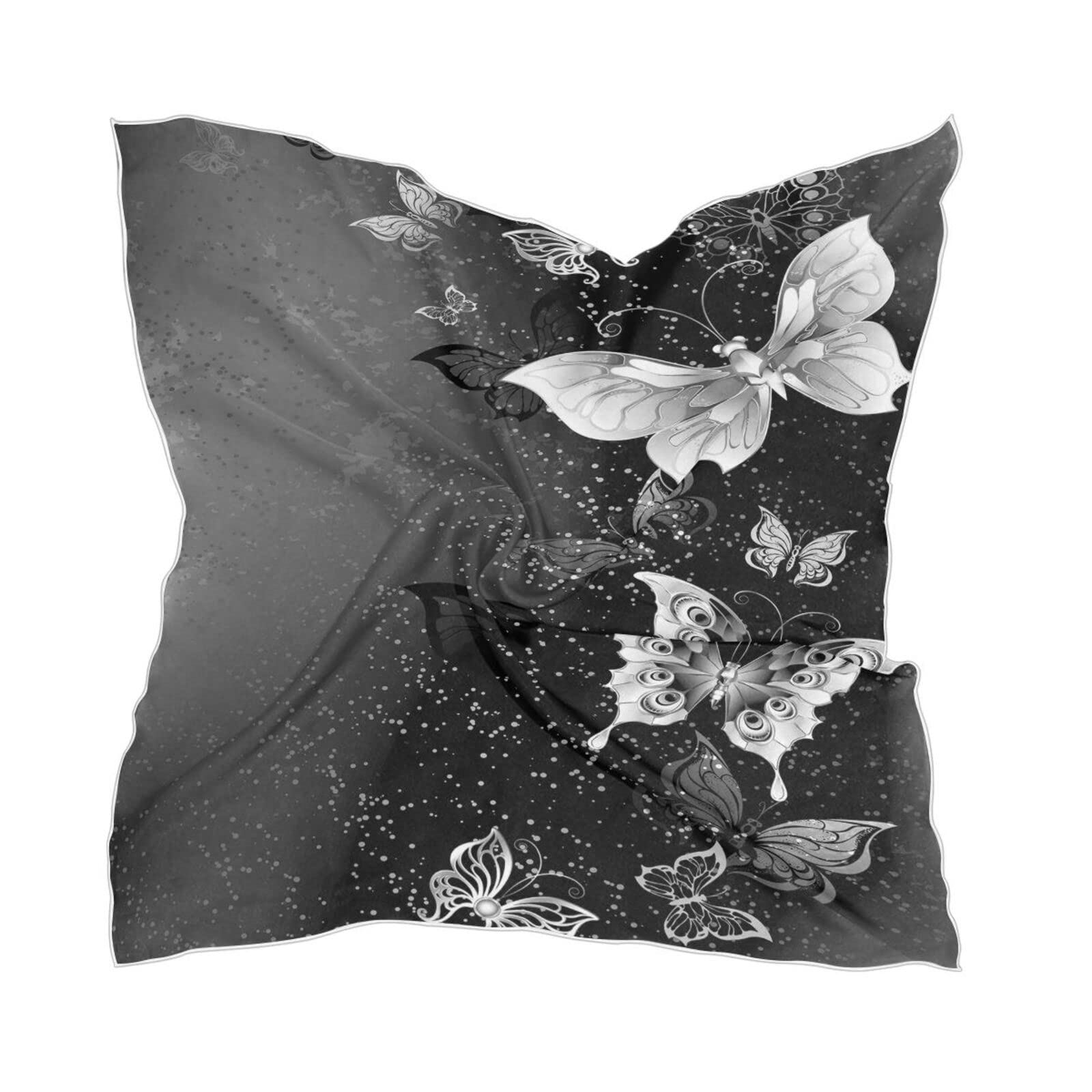 Luxury Women's Square Silk Scarf - Elegant Neckerchief, Headscarf & Shawl Wrap - Soft Chiffon Stole for Women - Perfect for Office, Wedding & Evening Events