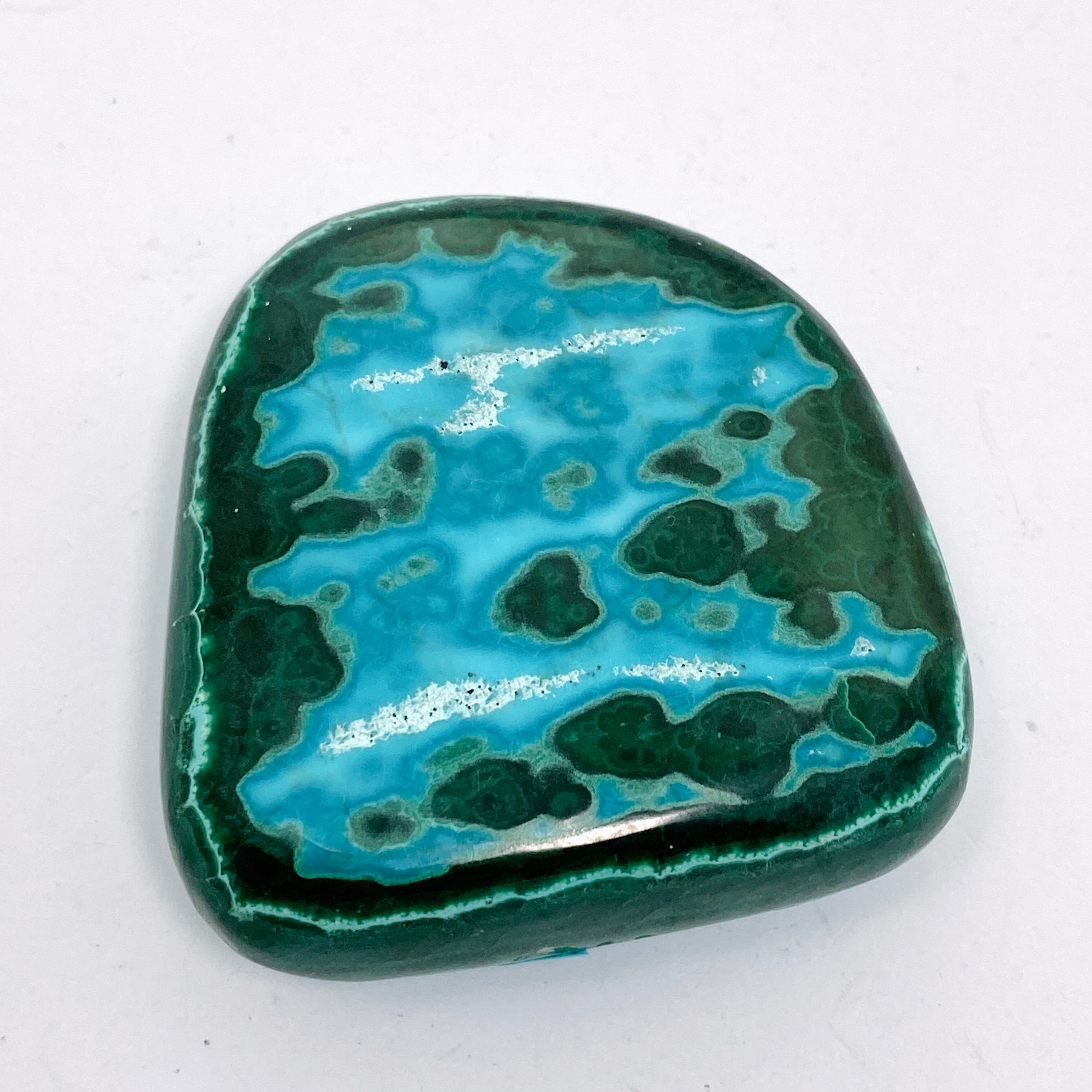 Natural Malachite and Chrysocolla Polished Freeform Stone - Congo CR3749 | Healing Crystal for Meditation, Jewelry Making & Home Decor