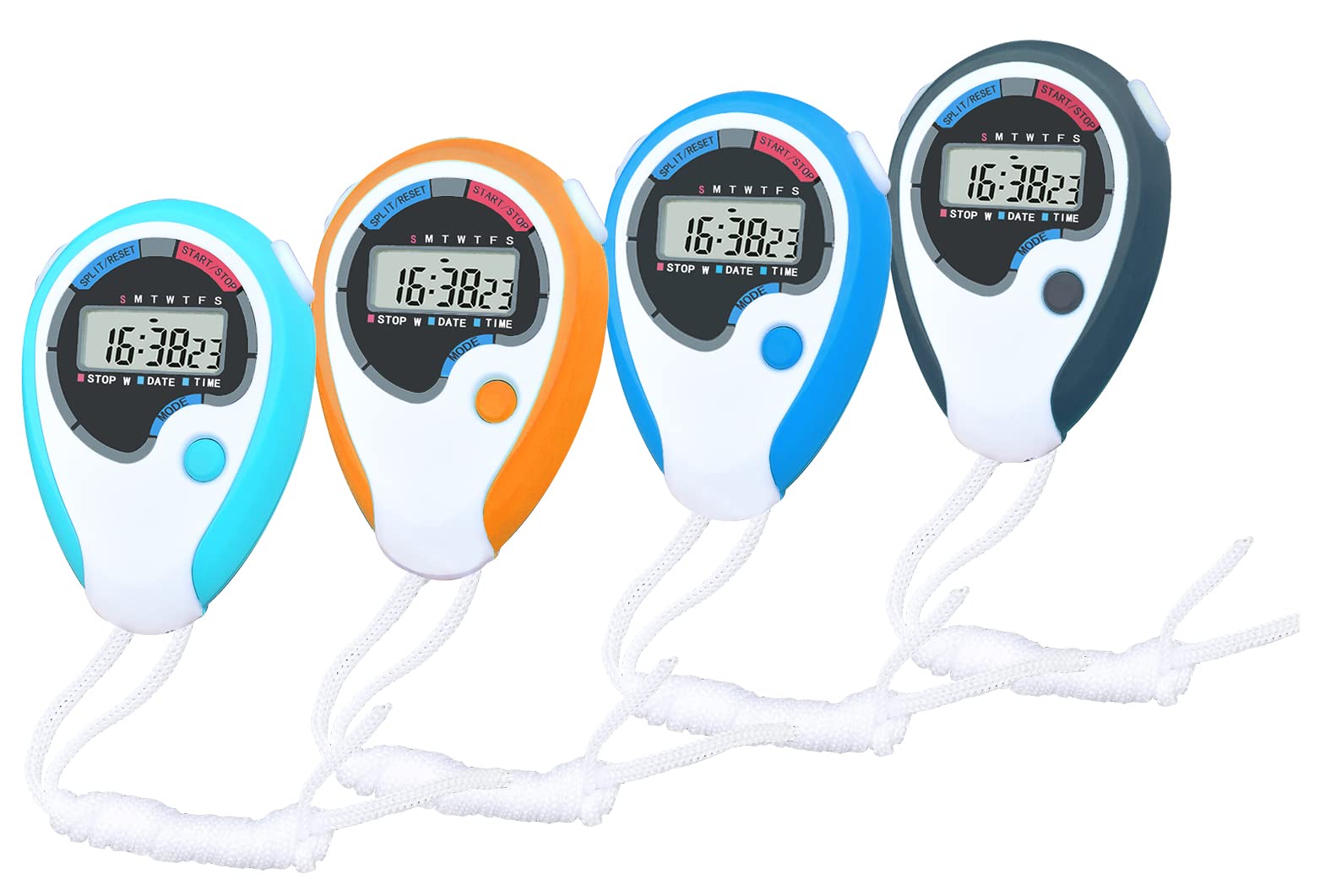 BestWYA Digital Stopwatch - Large LCD Screen Handheld Count Up/Down Timer with Calendar & Clock - Perfect for Sports, Cooking, Labs, and Classroom Activities