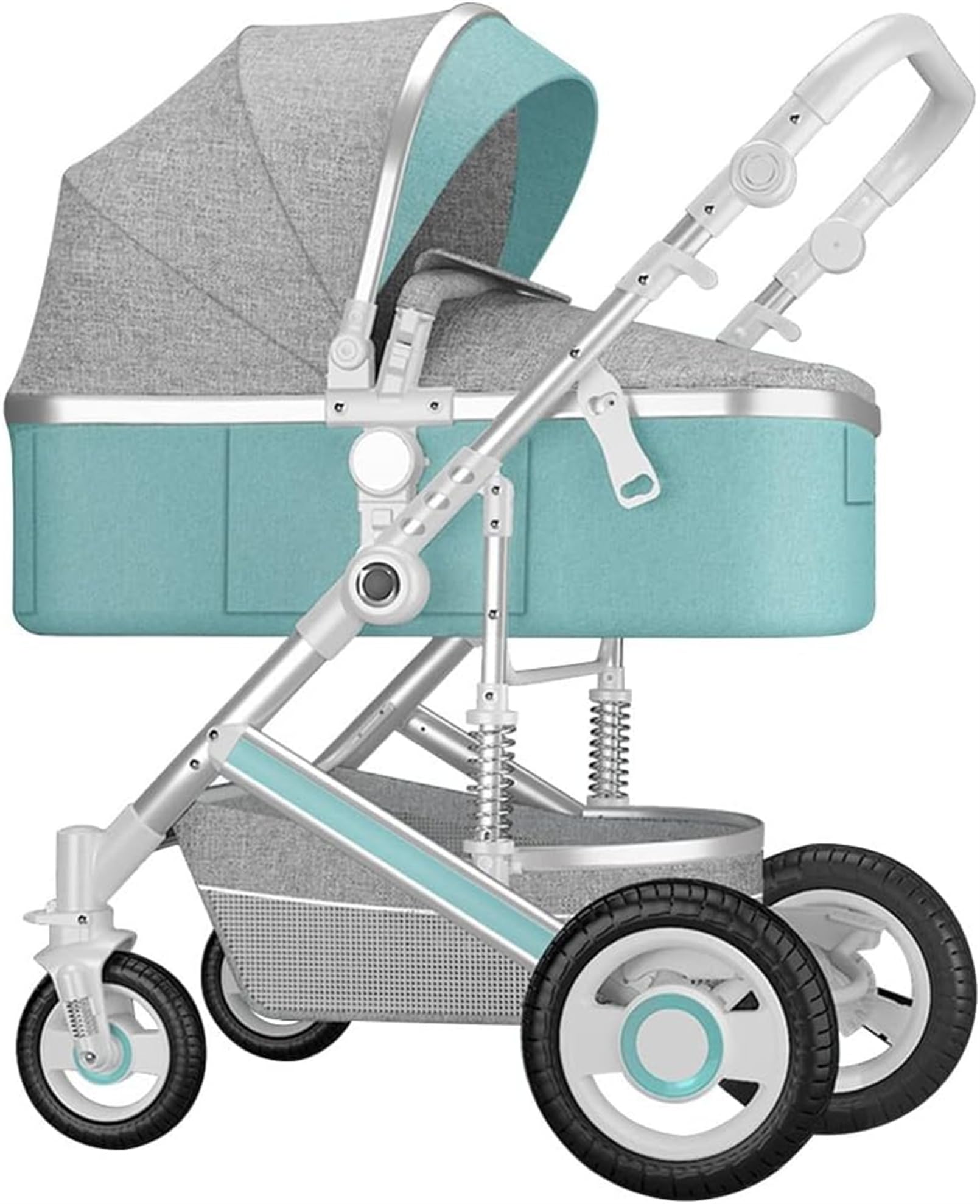Lightweight Aluminum Baby Stroller for Newborns to Toddlers 0-36 Months - Compact Pushchair with Adjustable Canopy (Black/Blue) | Perfect for Travel, Shopping & Daily Walks