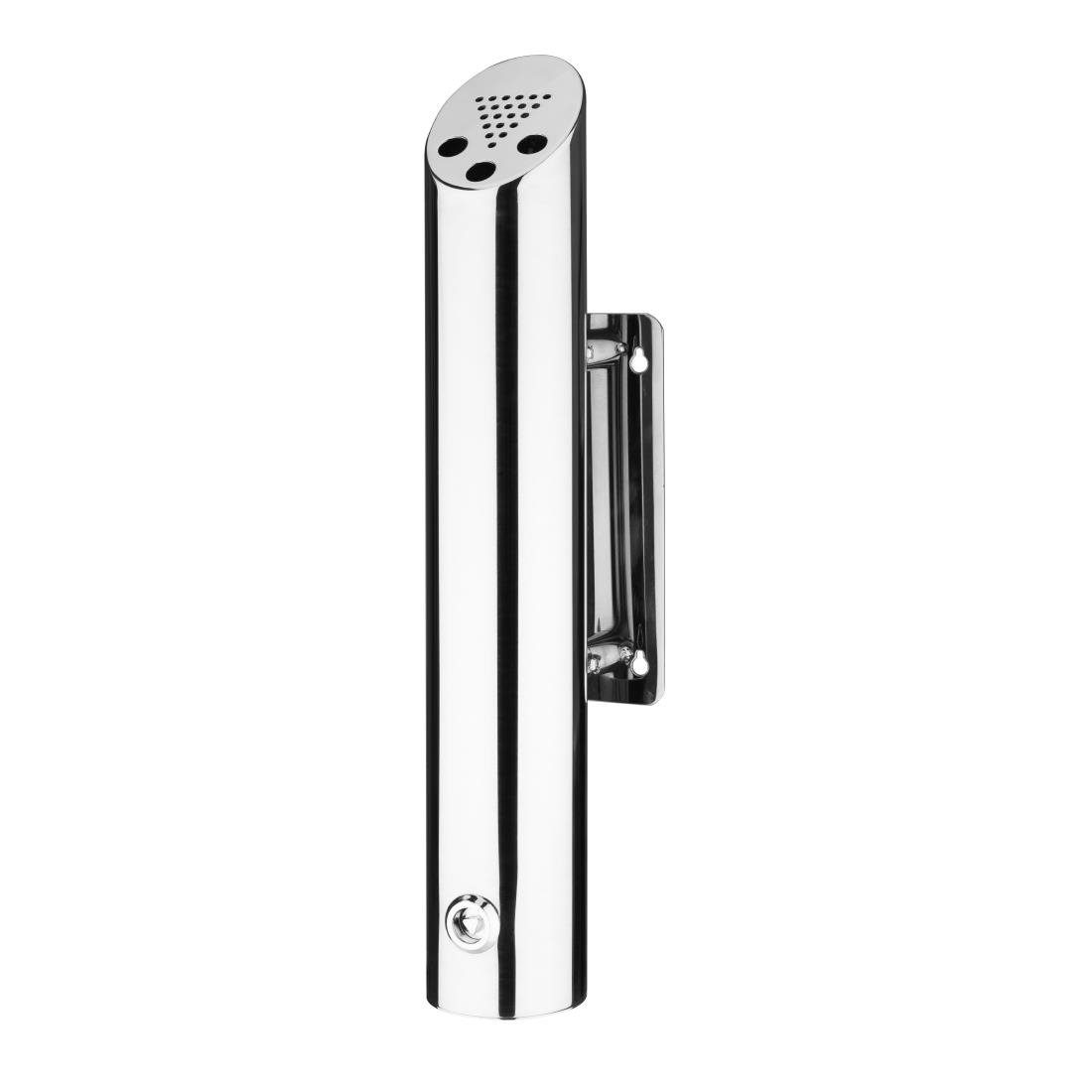 Bolero Cylinder Wall Mounted Ashtray - Outdoor/Indoor Use for Patio, Balcony & Smoking Areas
