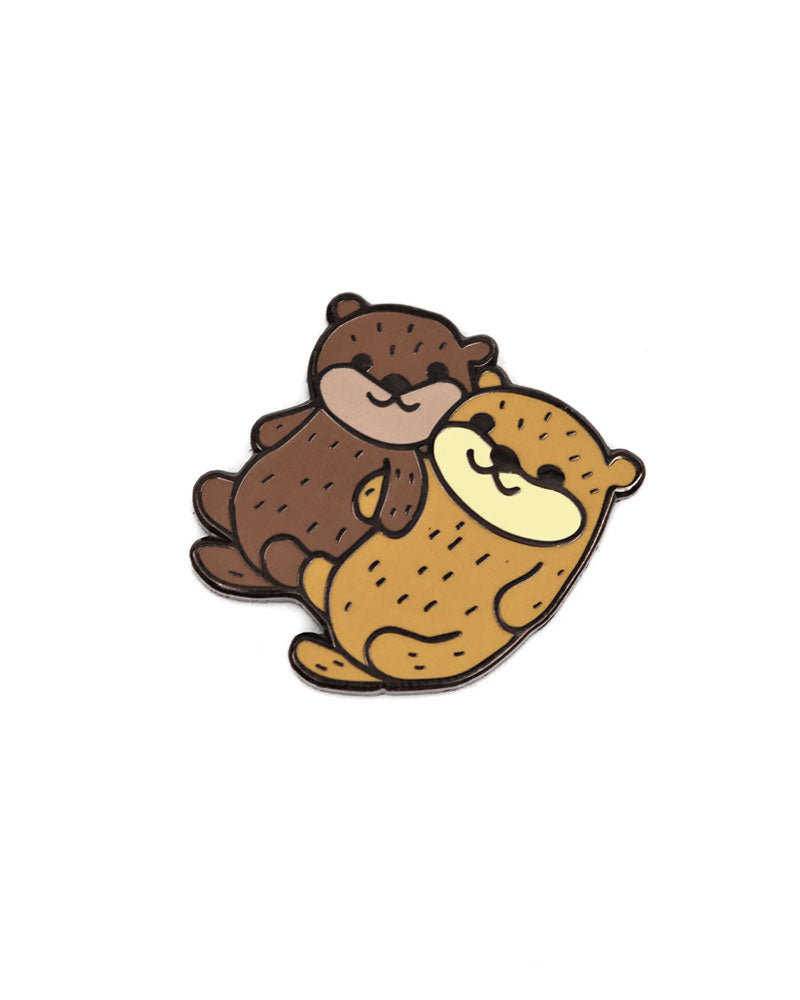 Adorable Otters Holding Hands Enamel Pin - Cute Animal Lapel Pin for Backpacks, Jackets & Gifts - Perfect for Animal Lovers & Otter Enthusiasts