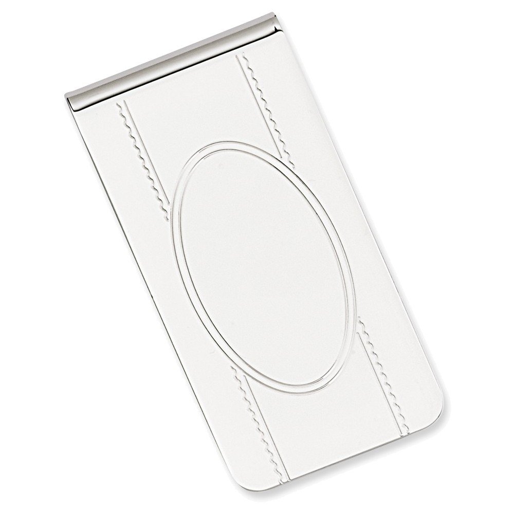 Elegant Rhodium-Plated Engraveable Money Clip - Perfect for Gifts, Weddings & Business Events | Personalized Kelly Waters Design