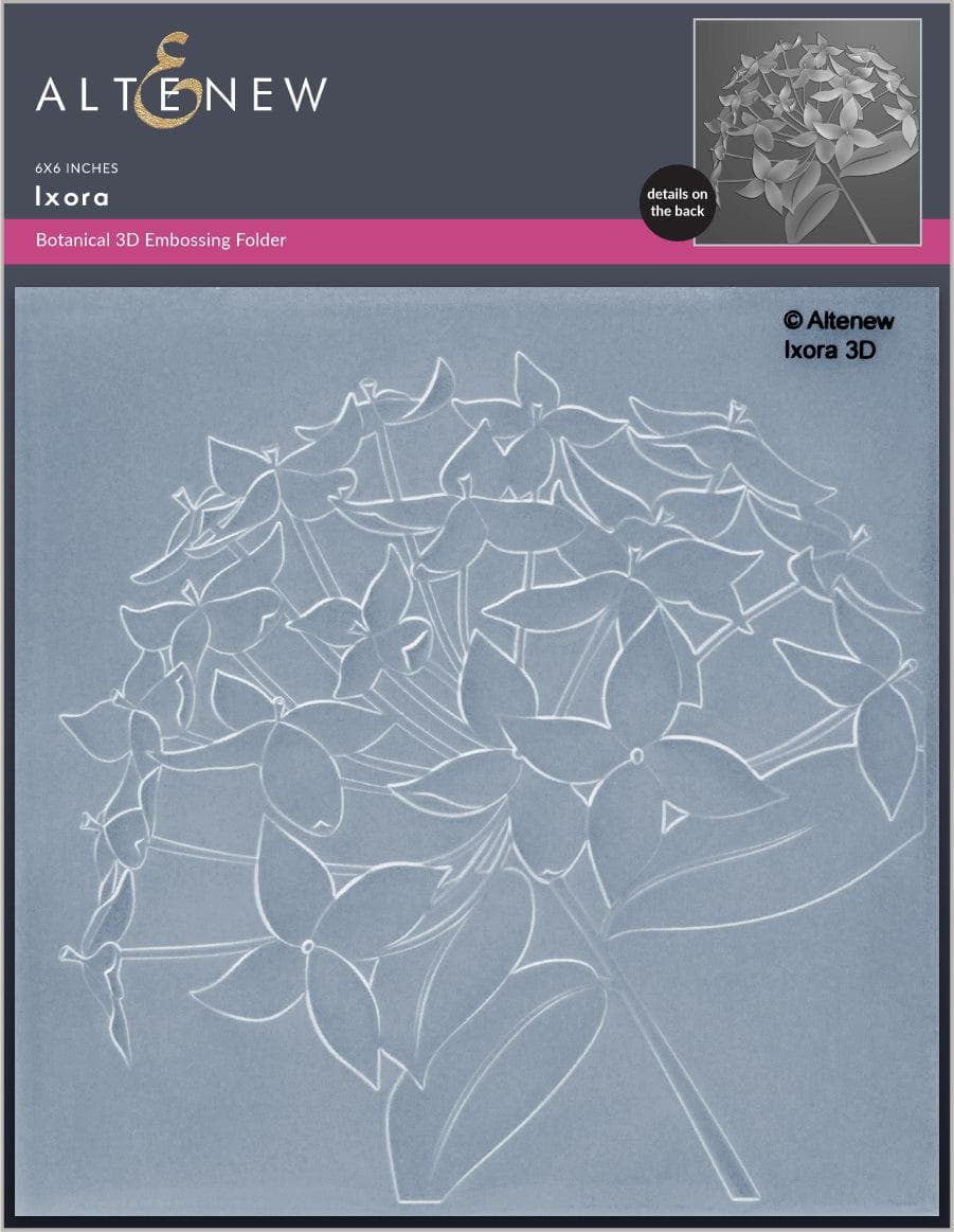 Ixora 3D Embossing Folder for Card Making, Scrapbooking & DIY Crafts - Floral Design Paper Crafting Tool