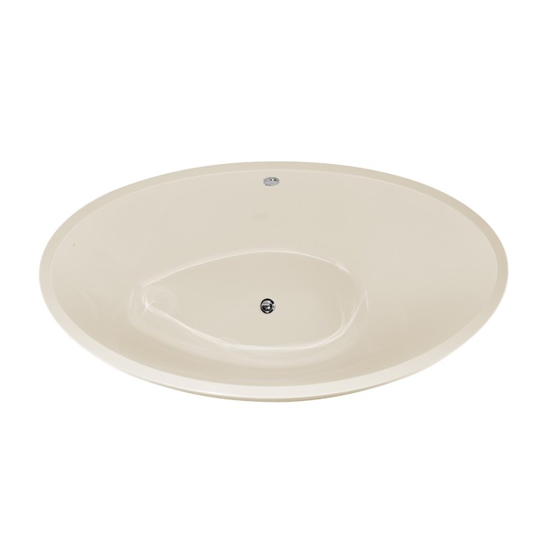 Carli Drop-In Acrylic Air Tub - 66 x 36 x 25 Inch Oval 6-Jet Designer Bathtub for Luxury Bathroom Spa Experience | Biscuit Color Freestanding Soaking Tub