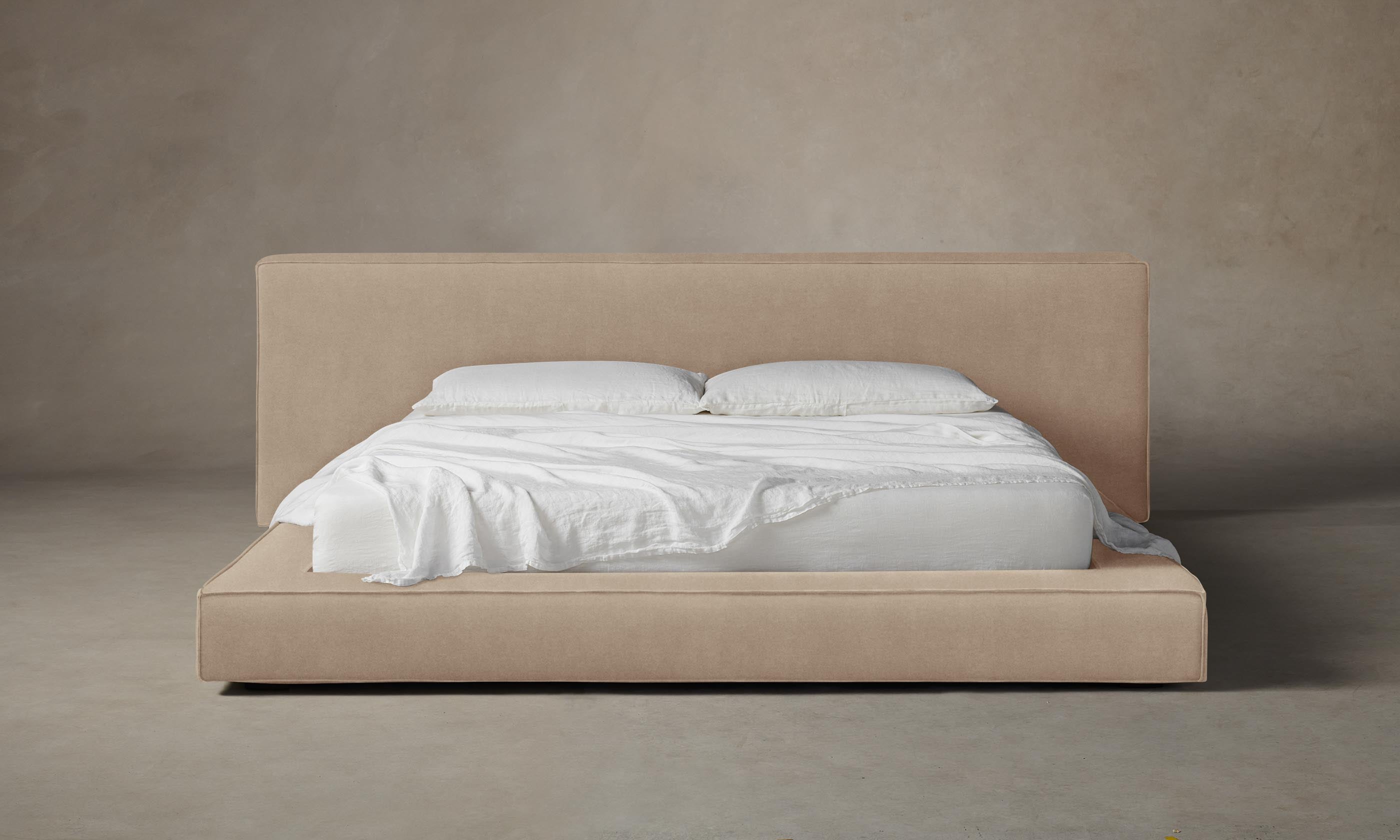 The Eldridge Bed - Premium Performance Velvet Upholstered Bed Frame in Taupe for Modern Bedrooms | Luxurious & Comfortable Master Bedroom Upgrade