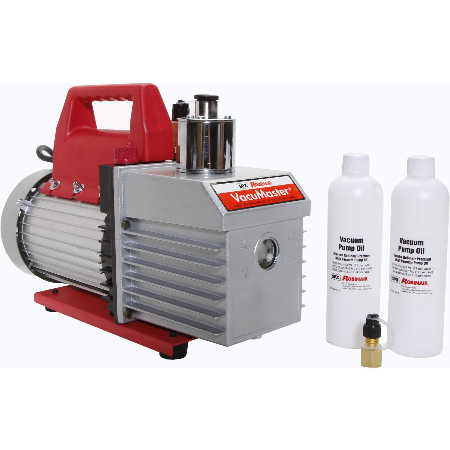 Robinair 15800 VacuMaster Economy 2-Stage Vacuum Pump - 8 CFM, Chrome Plated for AC Recharging, Refrigerant Recovery & HVAC System Maintenance