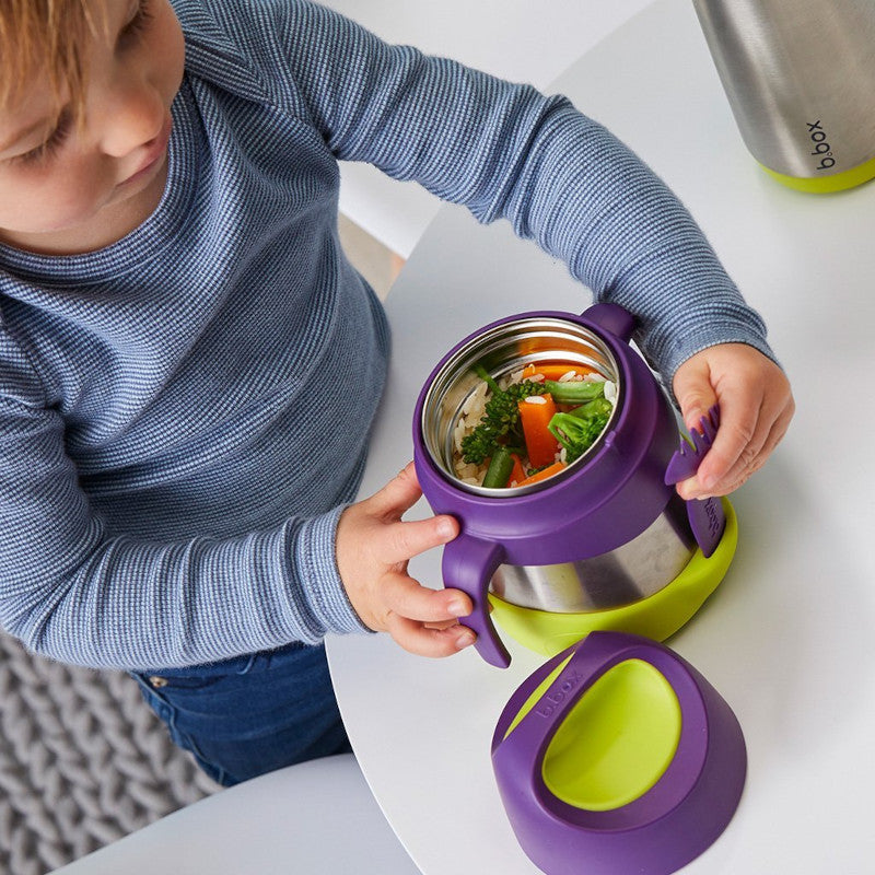 b.box Insulated Stainless Steel Food Jar - 12oz Leak-Proof Thermal Lunch Container for Kids & Adults, BPA-Free - Perfect for School, Work, Picnics & Travel (Passion Splash Color)