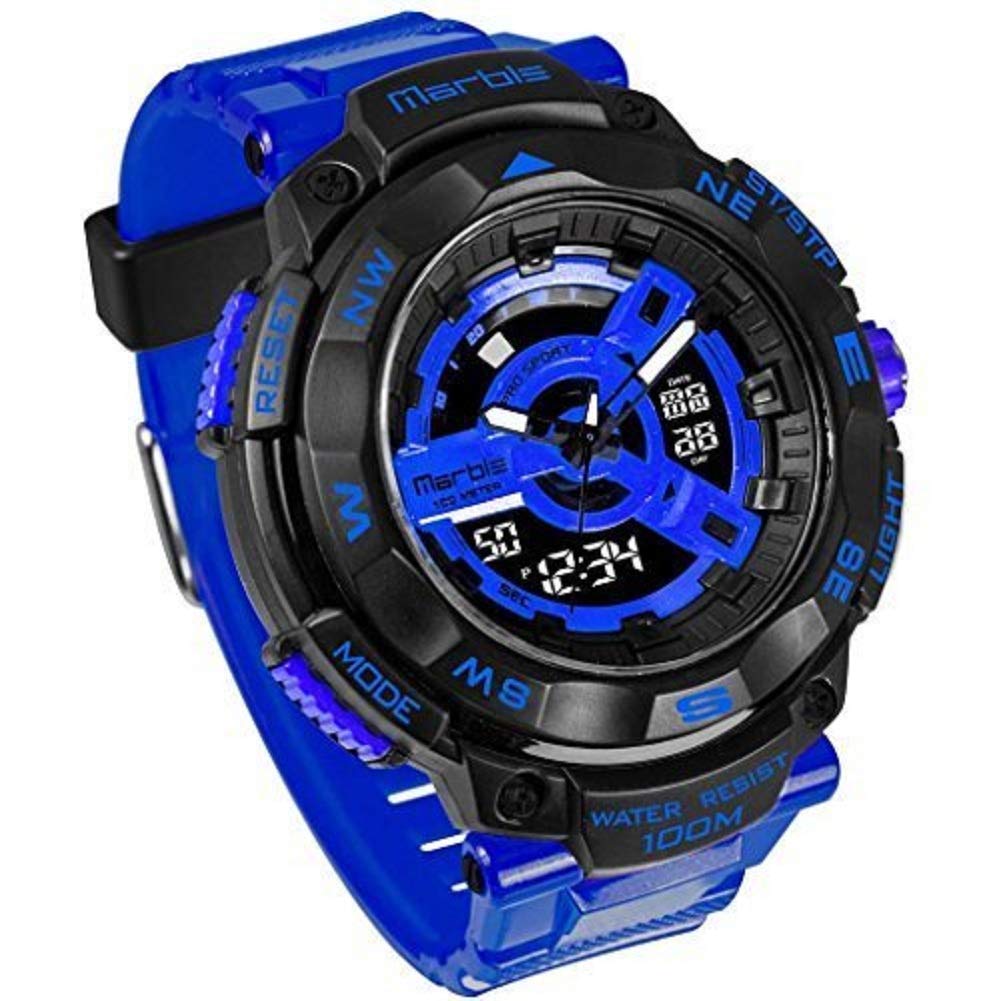 Waterproof Digital Dual Time Zone Multi-Function Shockproof Outdoor Sports Watch for Men - Perfect for Hiking, Camping, Running & Adventure Activities