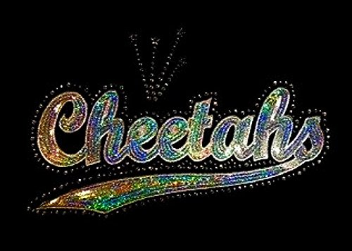 Cheetah Print Gold Sequin Rhinestone Iron-On Transfer Patch - Perfect for DIY T-Shirts, Jackets, Bags & Costume Embellishment
