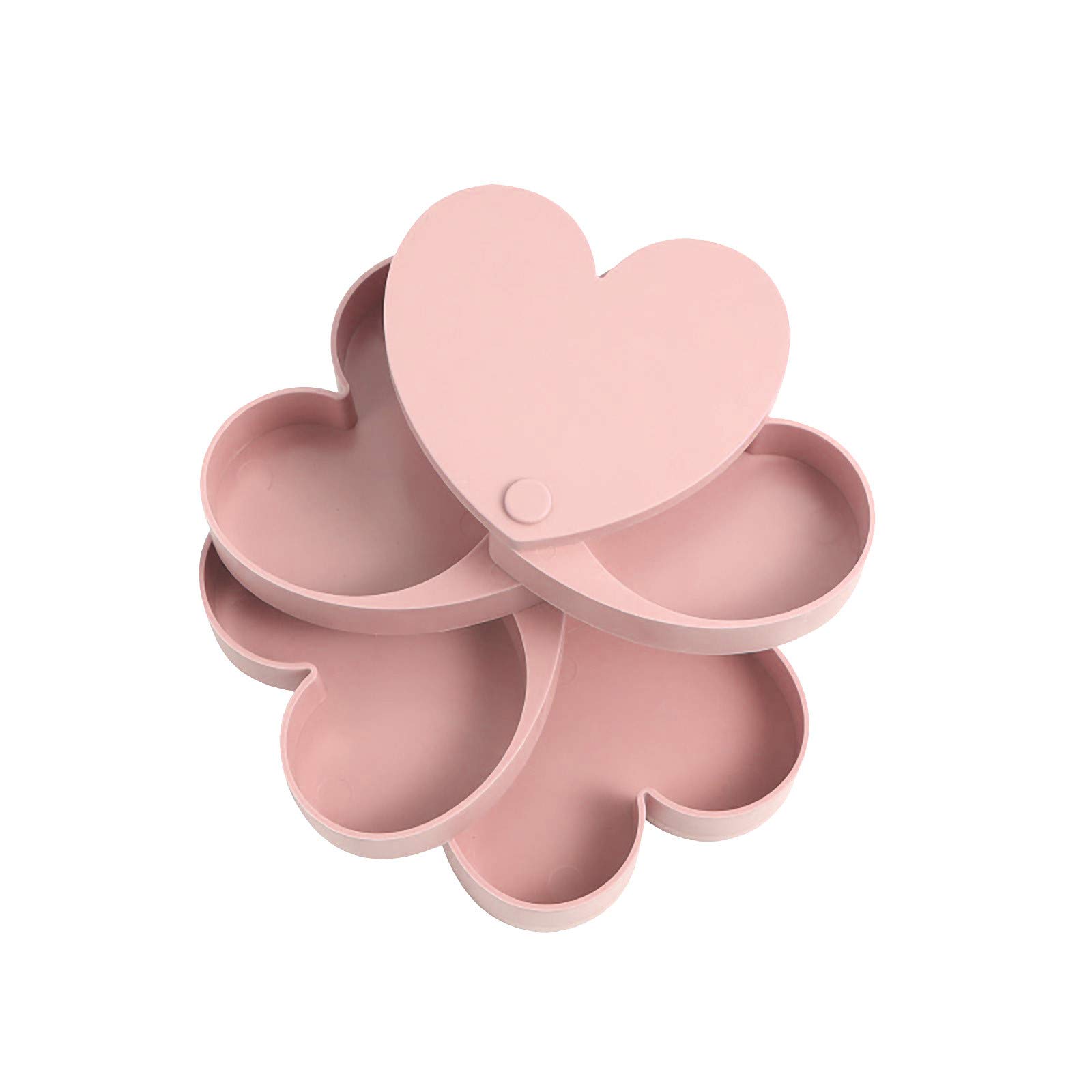 Extendable Kitchen Sink Organizer with Rotating Mirror Jewelry Storage - Heart-Shaped Box for Earrings, Rings & Small Accessories - Perfect for Bathroom Vanity, Dresser Top & Travel Organization