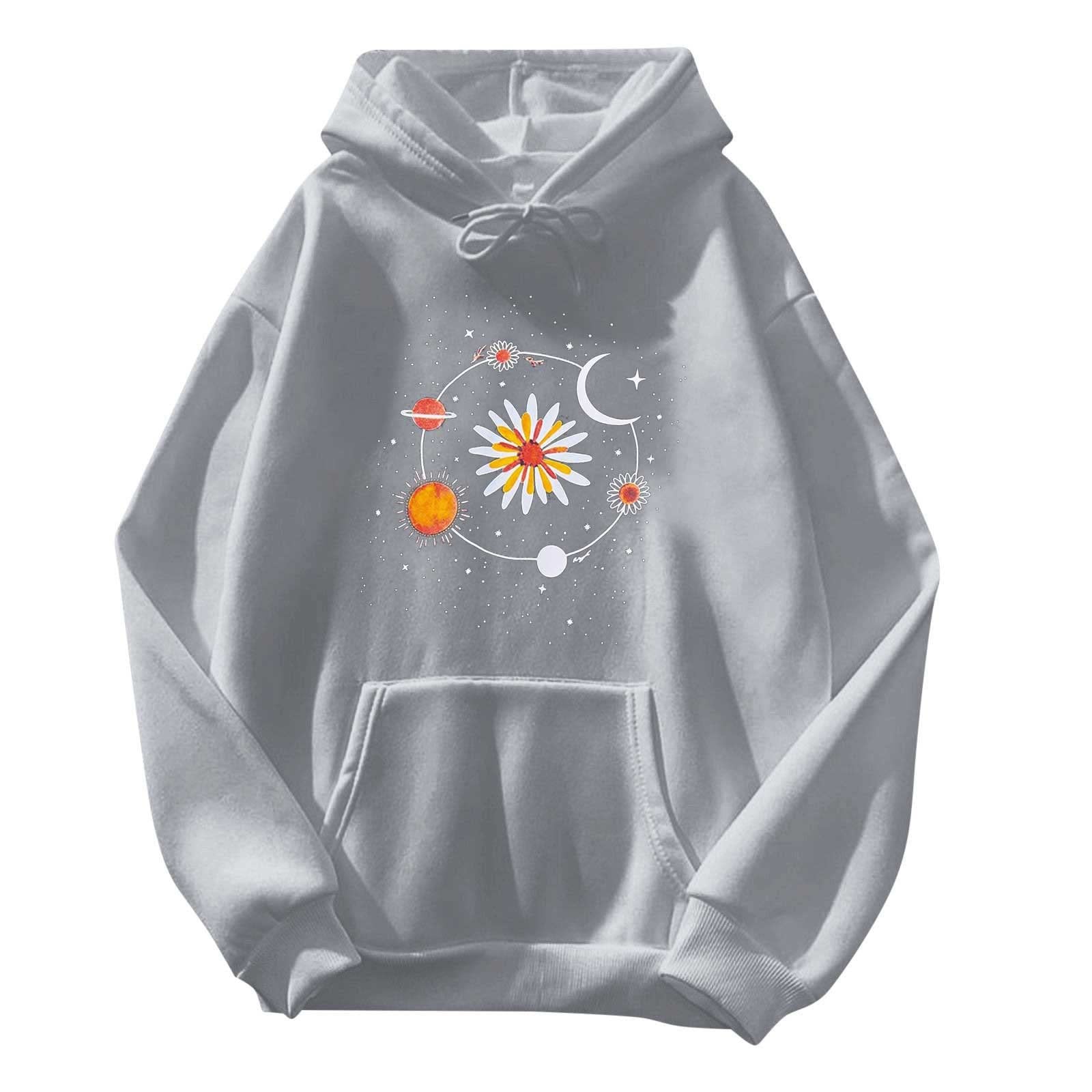 UYTOGOFE Women's Long Sleeve Hooded Sweatshirt - Cute Printed Pullover with Drawstring for Casual Everyday Wear | Perfect for Fall Outfits, Lounge Wear & Street Style Fashion