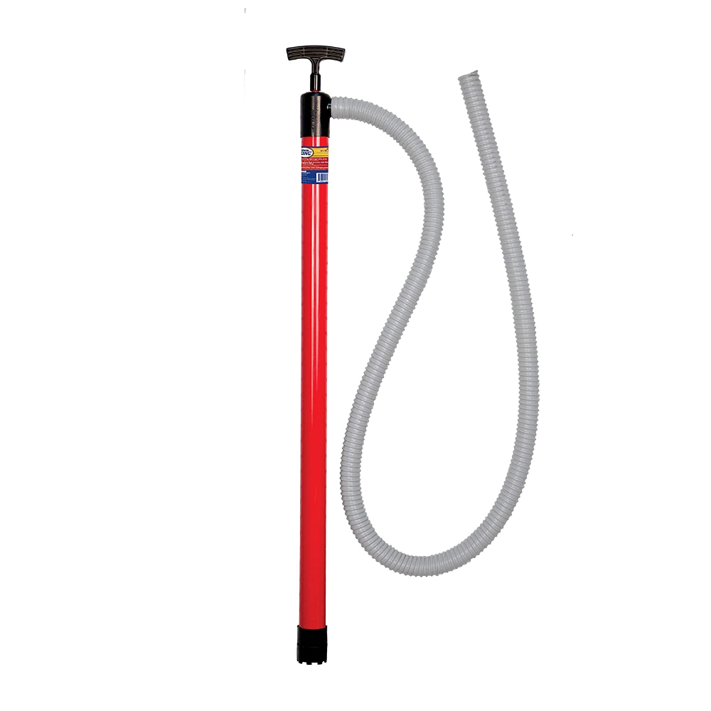 King 48024 Siphon Pump - 24 Inch Heavy Duty Hand Pump with 36 Inch Hose for Water, Oil, Fuel Transfer - Ideal for Home, Garage, Farm, and Emergency Use