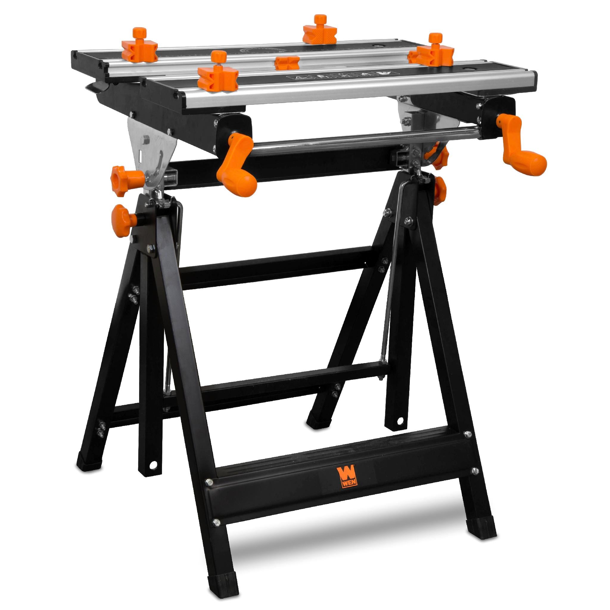WEN RWB2322 24-Inch Adjustable Height Tilting Steel Portable Workbench with Vise & 8 Sliding Clamps - Manufacturer Refurbished | Perfect for Woodworking, DIY Projects & Garage Organization
