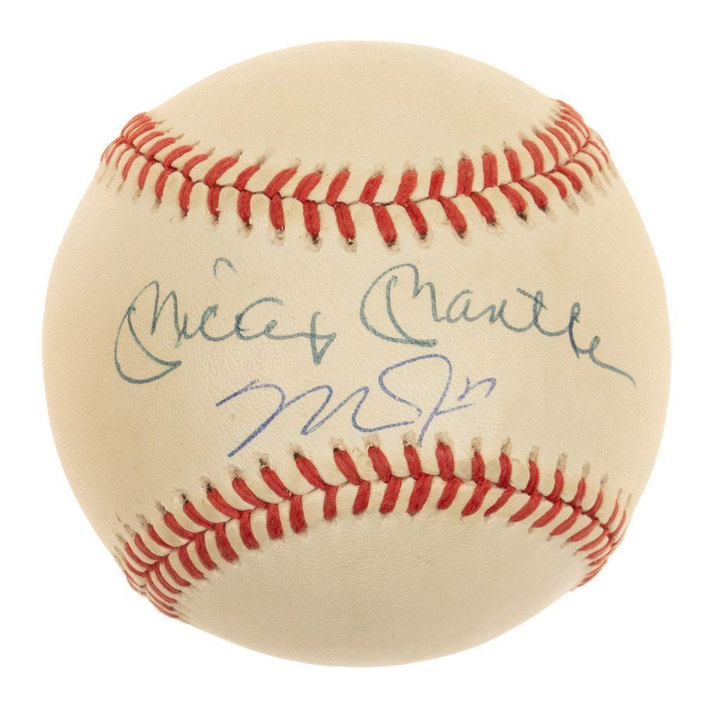 Authentic Mickey Mantle & Mike Trout Signed American League Baseball with JSA Certification Z95954 - Perfect for Sports Memorabilia Collectors and Baseball Fans Display