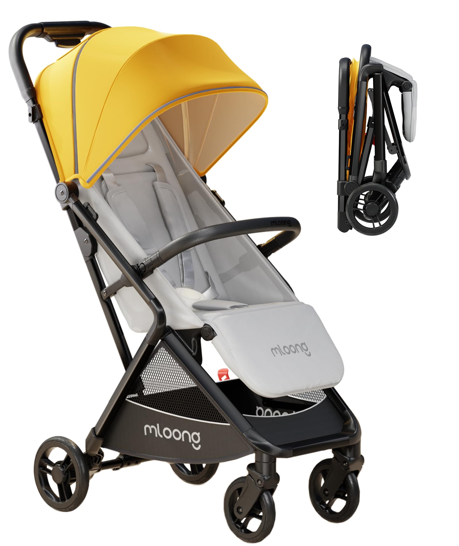 Ultra Compact Lightweight Baby Stroller for Travel - One-Hand Fold Toddler Stroller with Waterproof Canopy, Large Storage Basket | Perfect for Airplane, Shopping, and Outdoor Walks