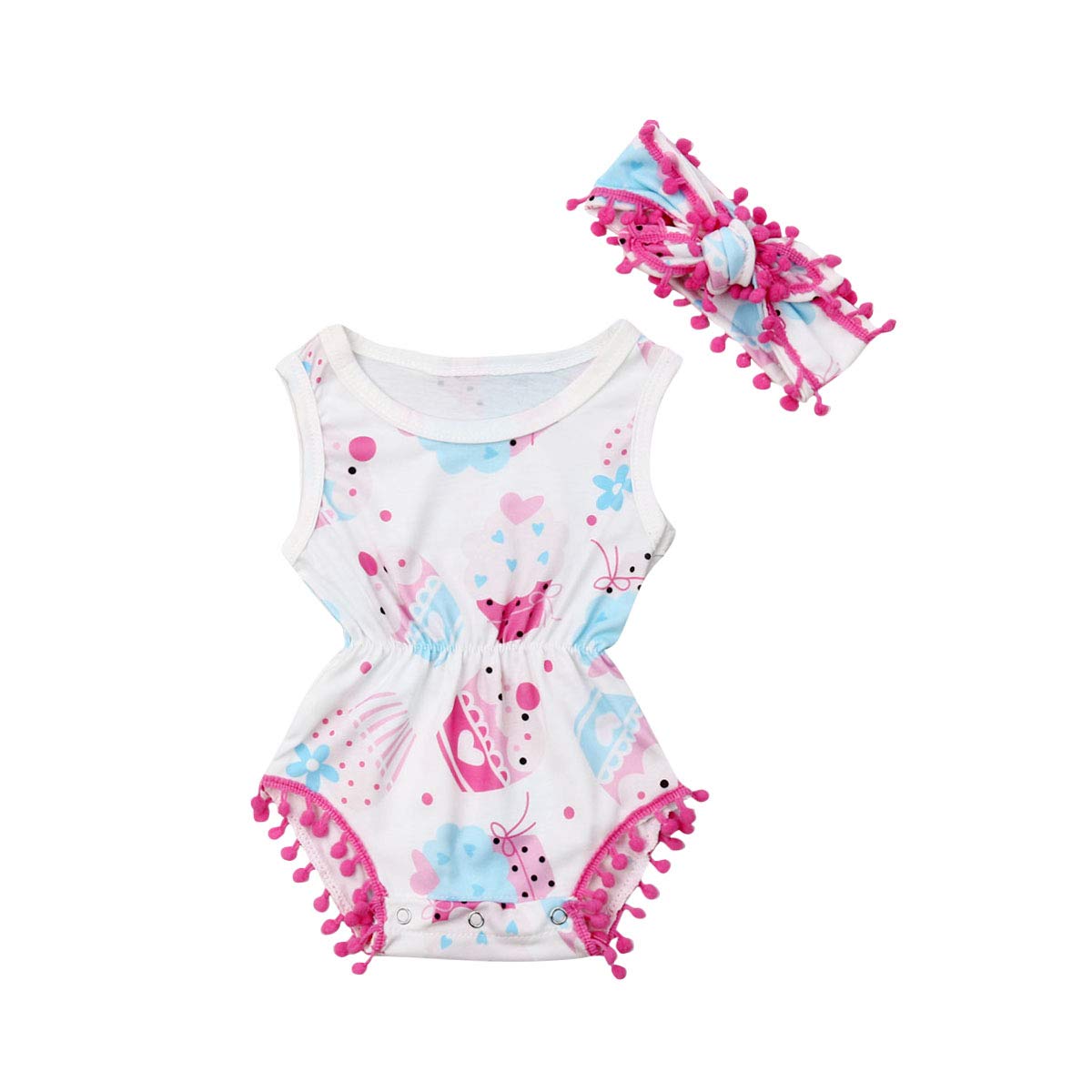 Newborn Baby Girl Summer Outfit - Floral Rompers & Sunflower Overalls with Headbands | Cute Toddler Bodysuits for Casual Wear, Outdoor Play & Photo Shoots