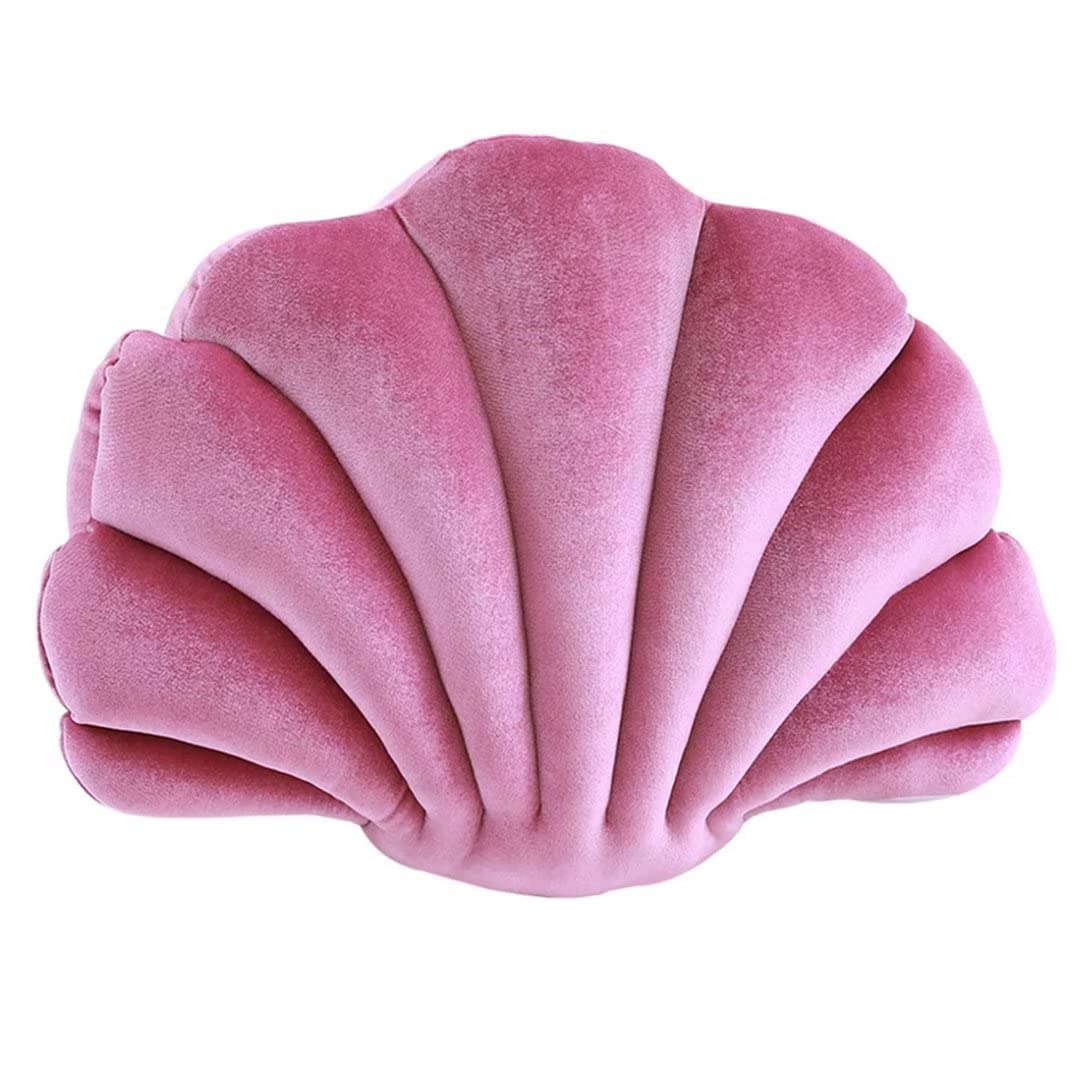 Fuchsia Seashell Throw Pillows 18x13 Inches - Ocean Themed Decorative Couch Pillows for Sofa, Chair & Bed - Perfect Coastal Home Decor Gift for Women & Girls (Pack of 1) - Great for Beach House, Living Room & Bedroom Decor
