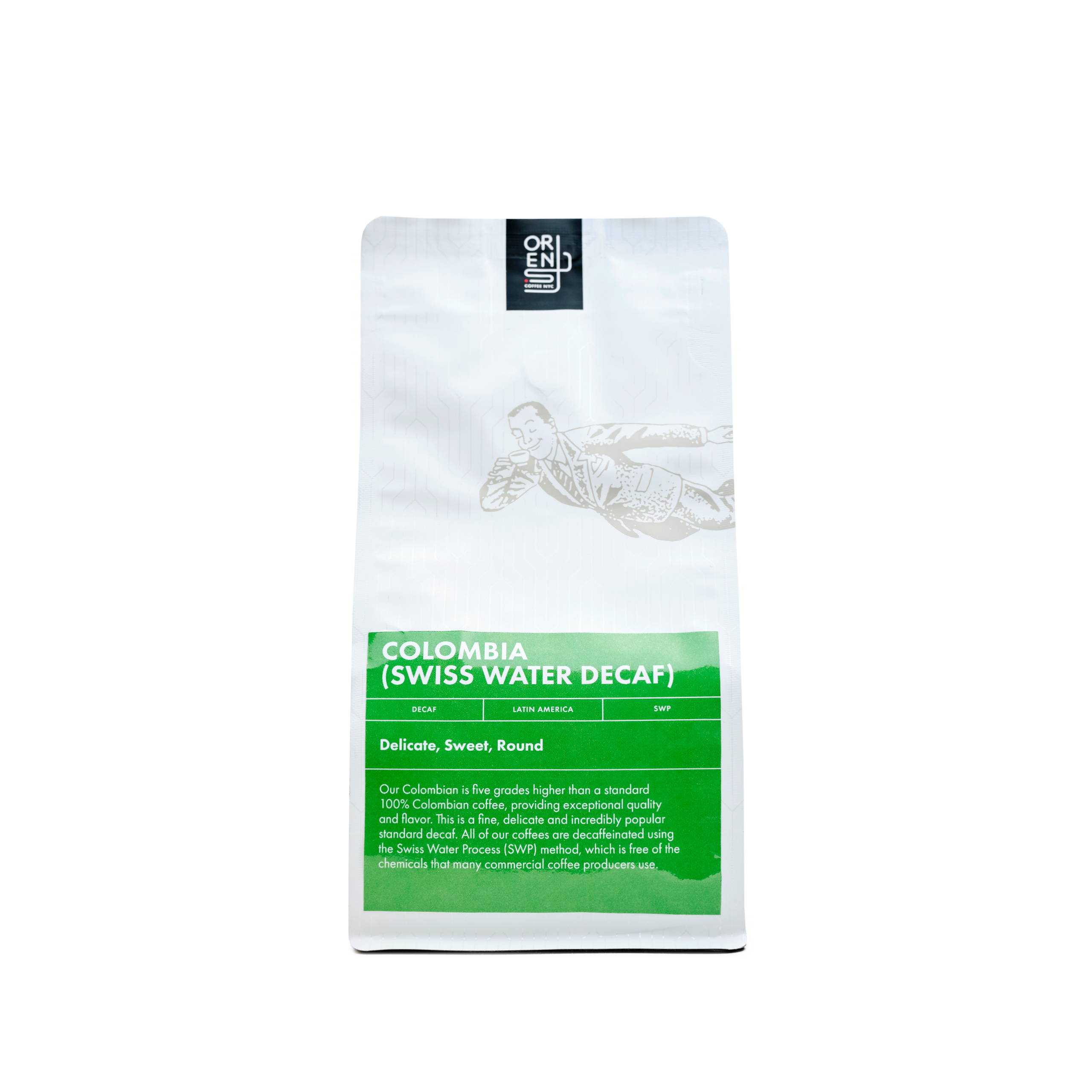 Organic Swiss Water Process Decaf Colombian Coffee Beans - Medium Roast, 12oz Bag | Rich & Smooth Flavor for Home Brewing, Office & Gifting