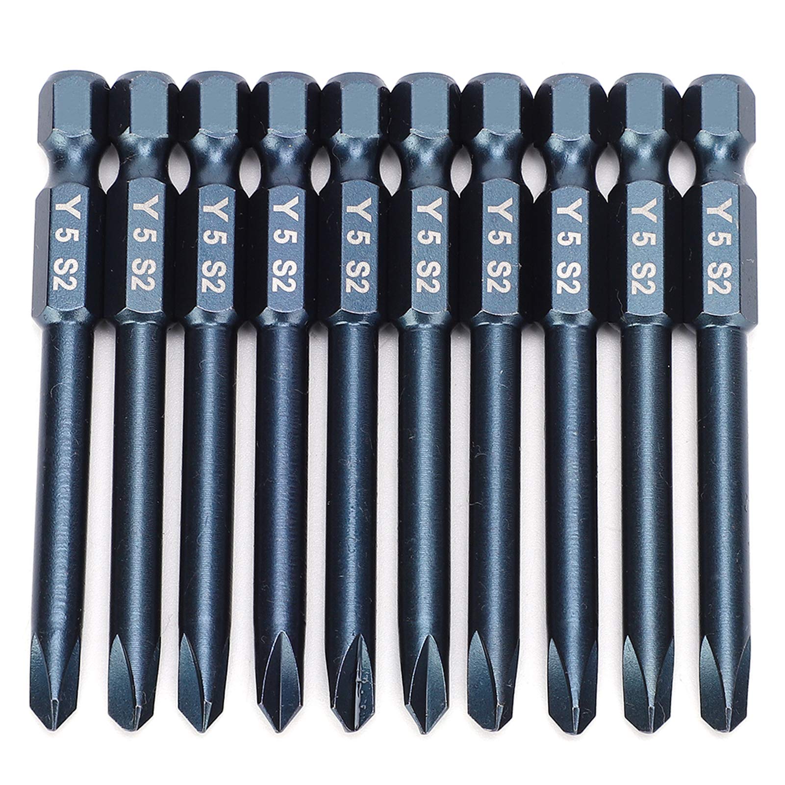 10pcs Air Screwdriver Bit Set with 6.3mm S2 Alloy Steel Blueing - Precision Screwdriver Bits for Electronics, Cameras, Watches & Eyeglasses Repair - Ideal for DIY Projects and Professional Technicians