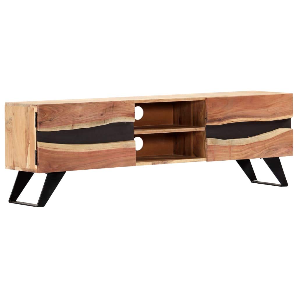 Mid-Century Modern TV Stand with 2 Storage Compartments & Doors - 55 Inch Media Console for Living Room, Home Entertainment Center - Holds Cable Box, Gaming Consoles & Accessories - Perfect for Movie Nights & Gaming Setup (55.1