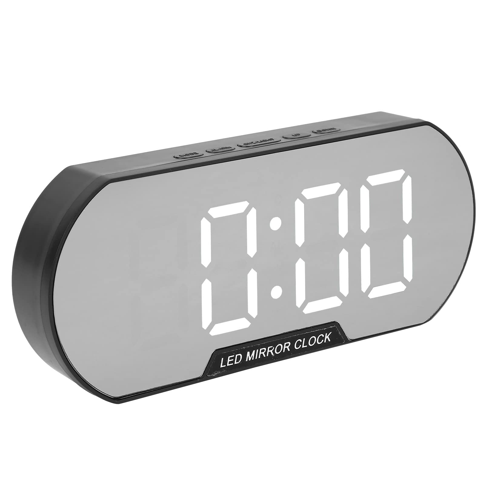 Zyyini Portable LED Mirror Alarm Clock with HD Mirror, USB/Battery Powered, Digital Display for Makeup & Bedroom Decor - White Pisa Leaning Tower Design (Ideal for Bedroom, Vanity & Travel Use)