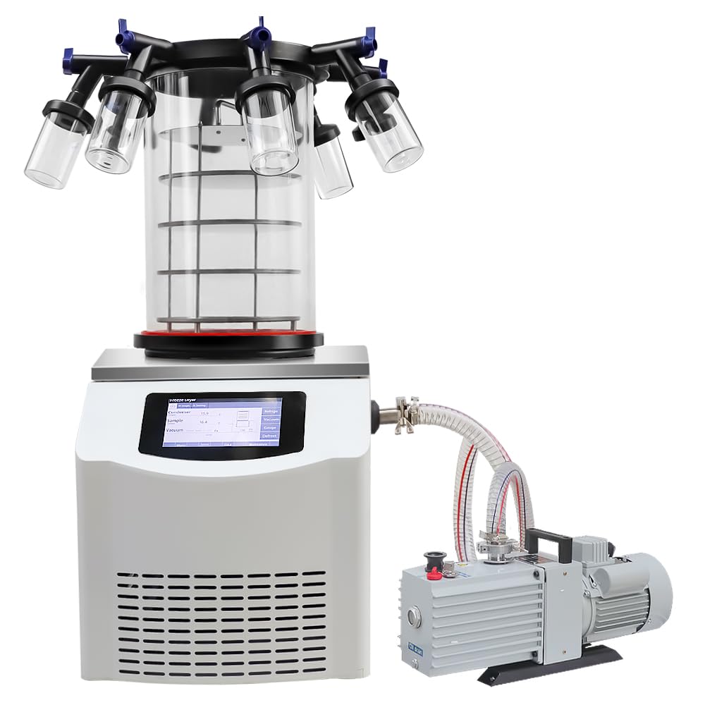 HNZXIB -60℃ Vacuum Freeze Dryer with Pre-Cooling Function | Laboratory Freeze Drying Equipment for Sublimation Drying | Perfect for Drying Fruits, Pharmaceuticals & Biological Samples | Ideal for Research Labs, Food Processing & Medical Applications