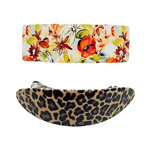 BAKEFY 2-Piece French Hair Barrettes for Women - Classic Retro Hair Clips for Everyday & Special Occasions