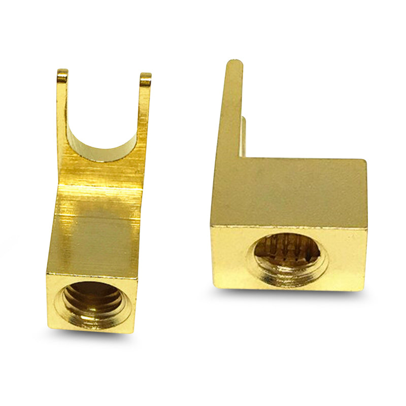 Aerpro AP6042 8 Gauge Gold Plated Screw Fork Terminals - Heavy Duty Electrical Connectors for Car Audio, Marine & Solar Panel Wiring