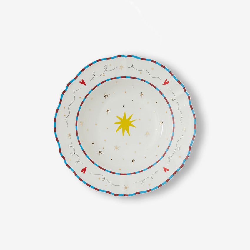 Bitossi Home Il Frutto Della Passione Star Deep Plate - Elegant Italian Ceramic Dinner Plate for Fine Dining & Special Occasions