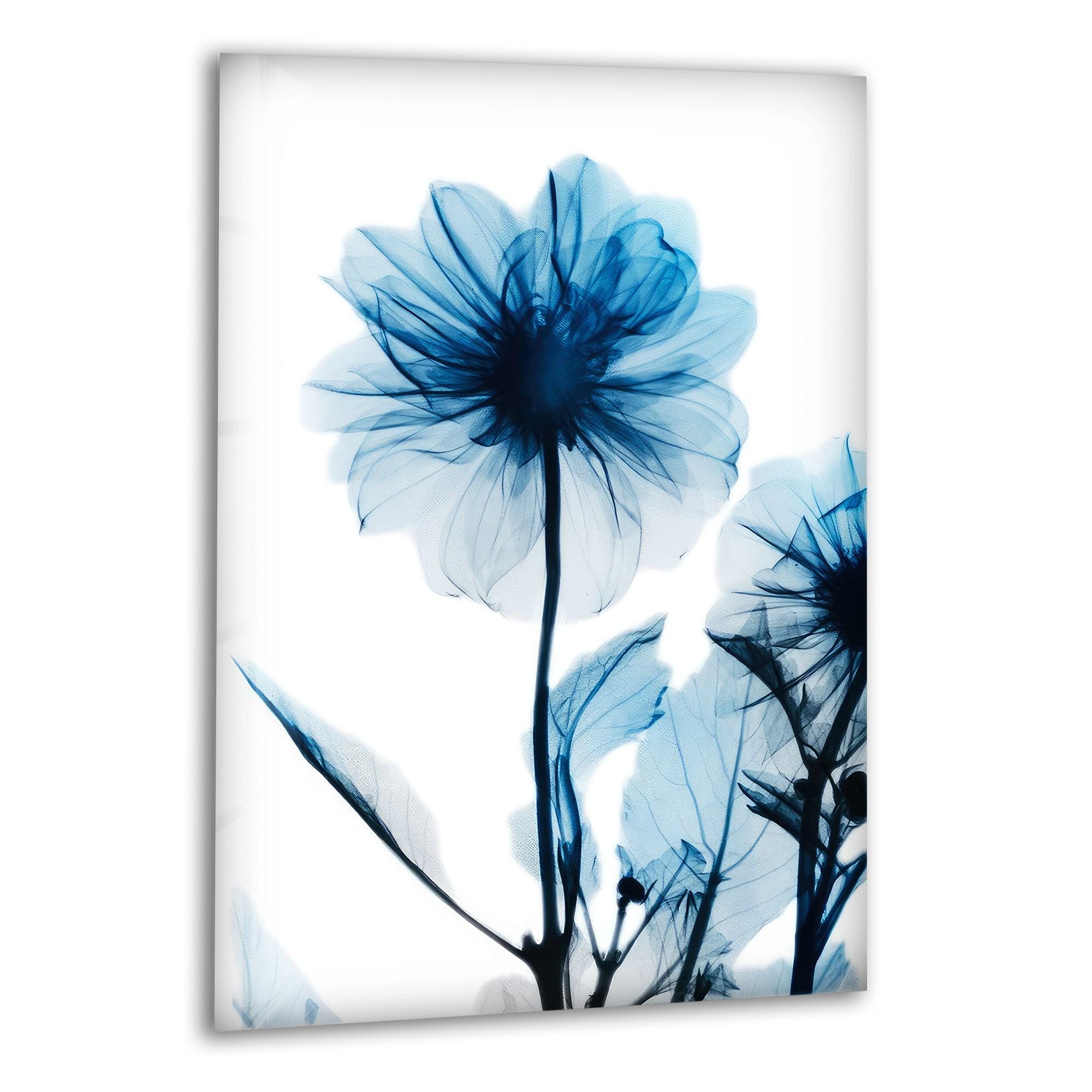 Albert Koetsier Sapphire Gleam II Glass Wall Art - Handcrafted Modern Blue Glass Decor for Living Room, Bedroom & Office - Elegant Home & Office Decoration