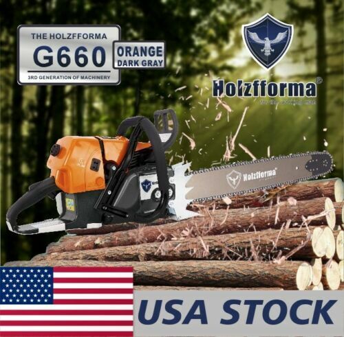 Holzfforma G660 MS660 92CC Full Wrap Power Head Chainsaw with 62-Inch Bar and Chain - Professional Forestry & Tree Felling Tool for Heavy-Duty Cutting