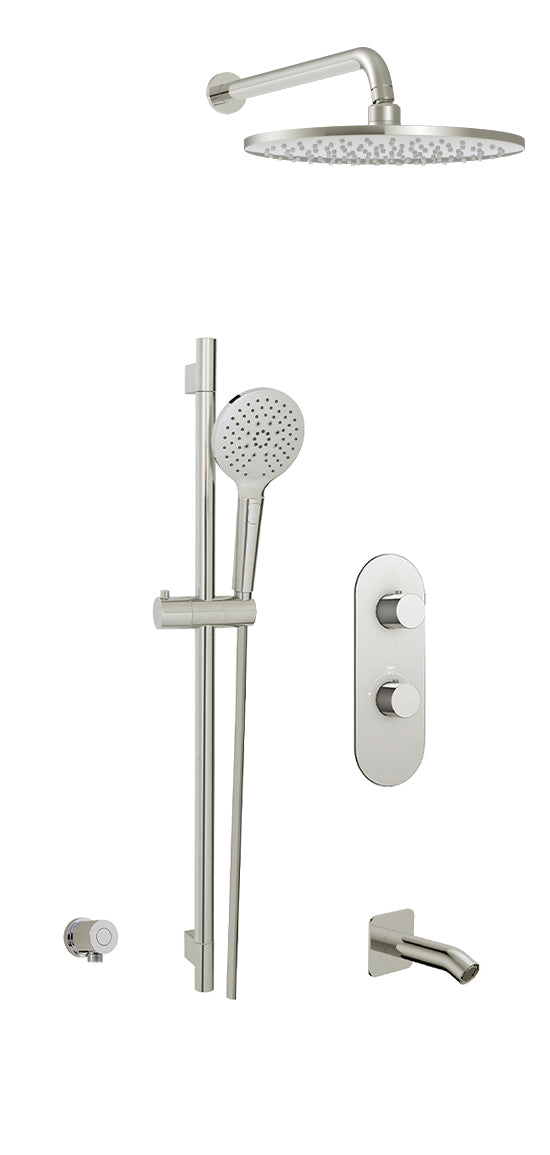 AQUABRASS SHOWERBOX02 3-Way Shower System with Rough-In Valve - Chrome, Brushed Nickel, Black Finish - Perfect for Modern Bathroom Renovations and Luxury Shower Upgrades