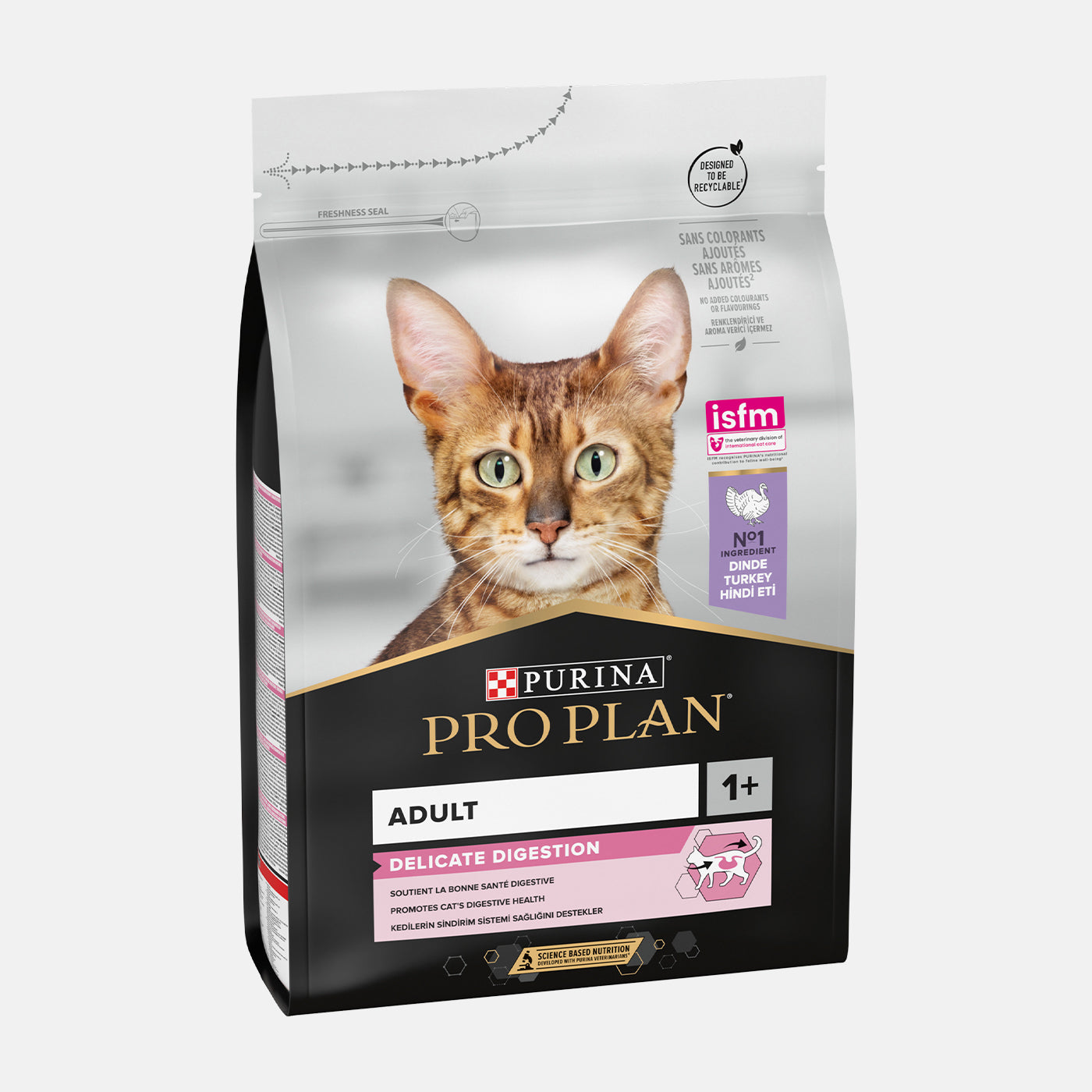 PRO PLAN Cat Adult Delicate Digestion Dry Food with Turkey - 3KG for Sensitive Stomach & Digestive Health | Perfect for Indoor Cats with Food Allergies