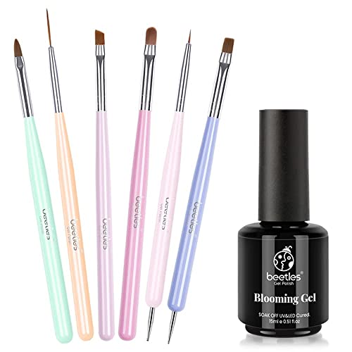 Professional Beetles Nail Art Brushes Set with Blooming Gel - Perfect for DIY Nail Designs, Salon Manicures & Nail Art Enthusiasts