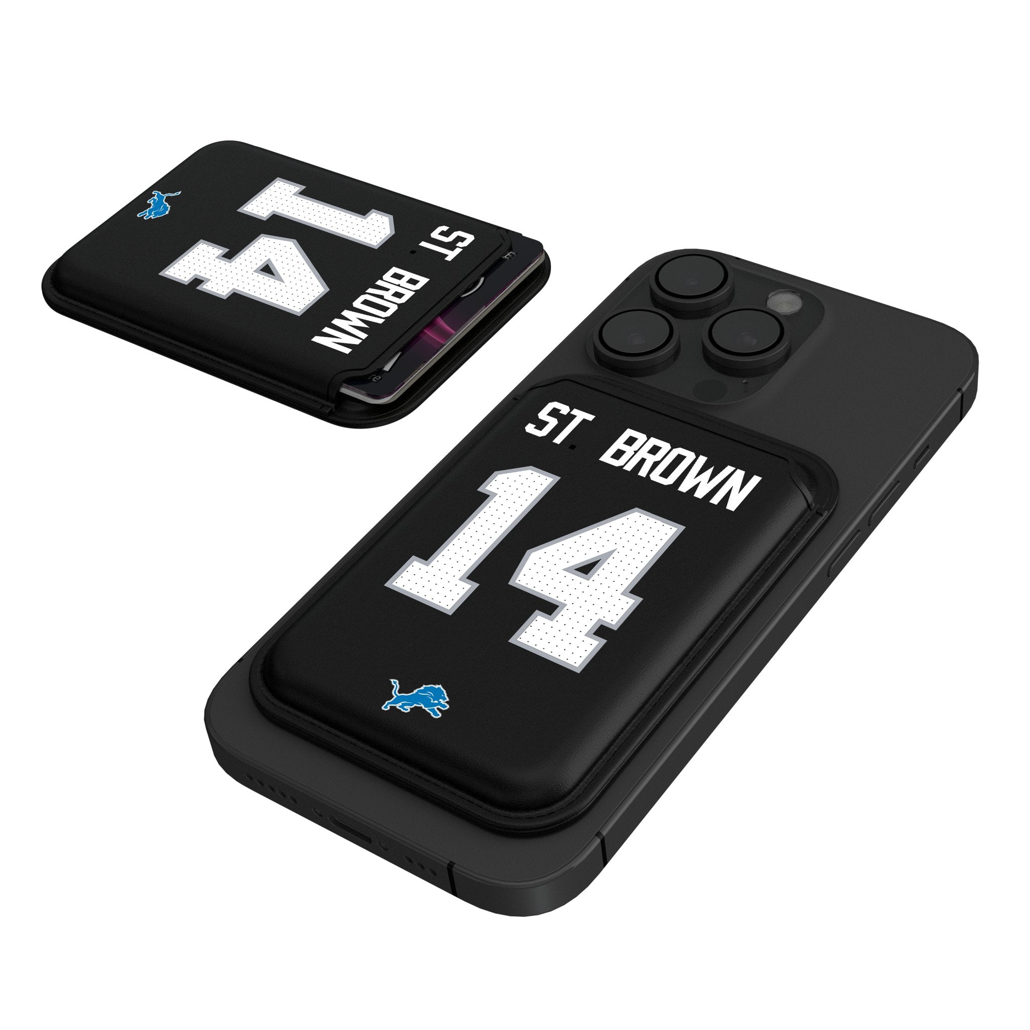 Amon Ra St. Brown Detroit Lions NFL Football Player Credit Card Holder - Slim Magnetic Wallet for Men - Perfect for Game Day, Travel & Everyday Use