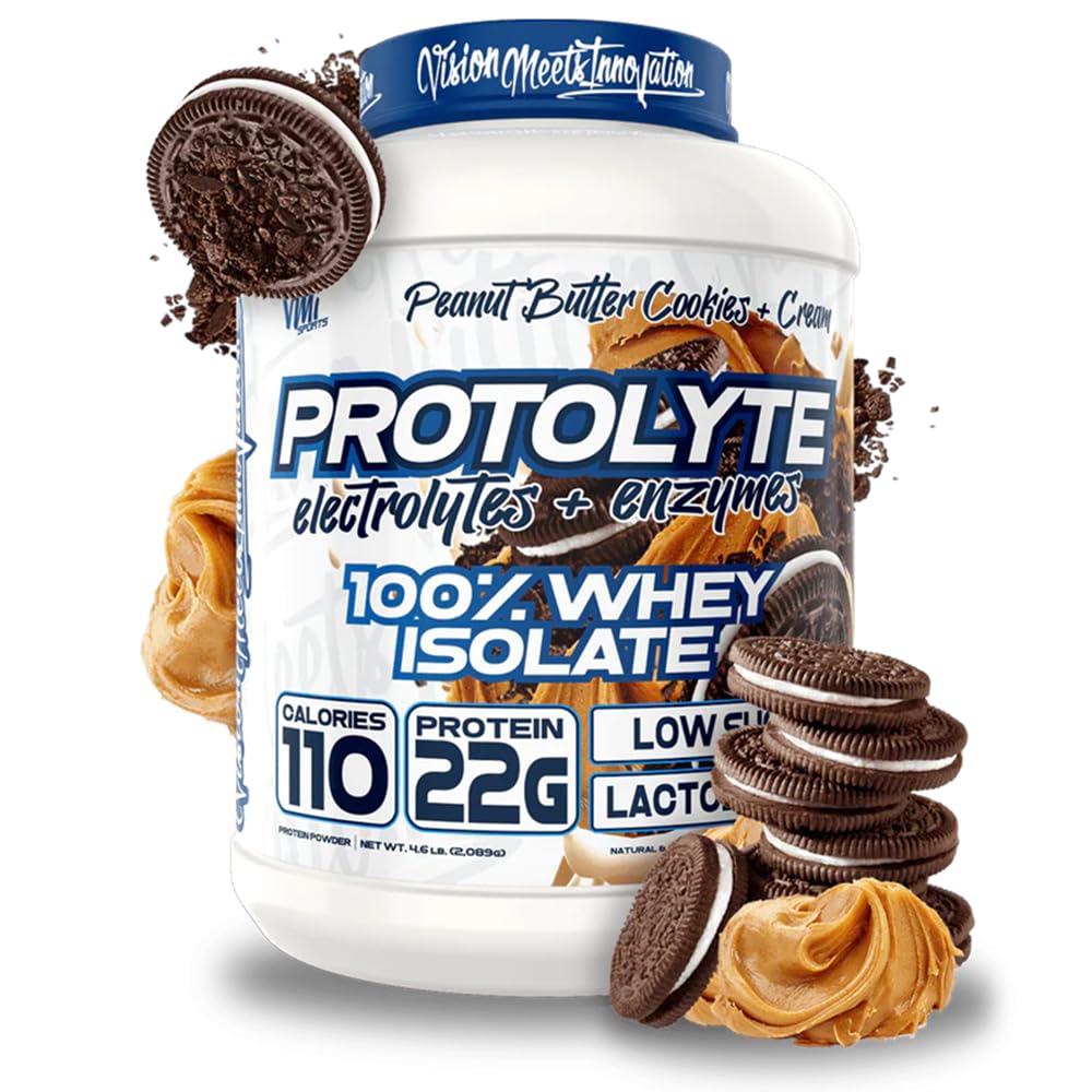 VMI Sports Protolyte 100% Whey Protein Isolate Powder with Electrolytes & Digestive Enzymes | Zero Sugar Keto & Lactose Free | 21-25g Protein per Serving for Muscle Growth, Recovery & Hydration | Ideal for Post-Workout, Weight Management & Active Lifestyle