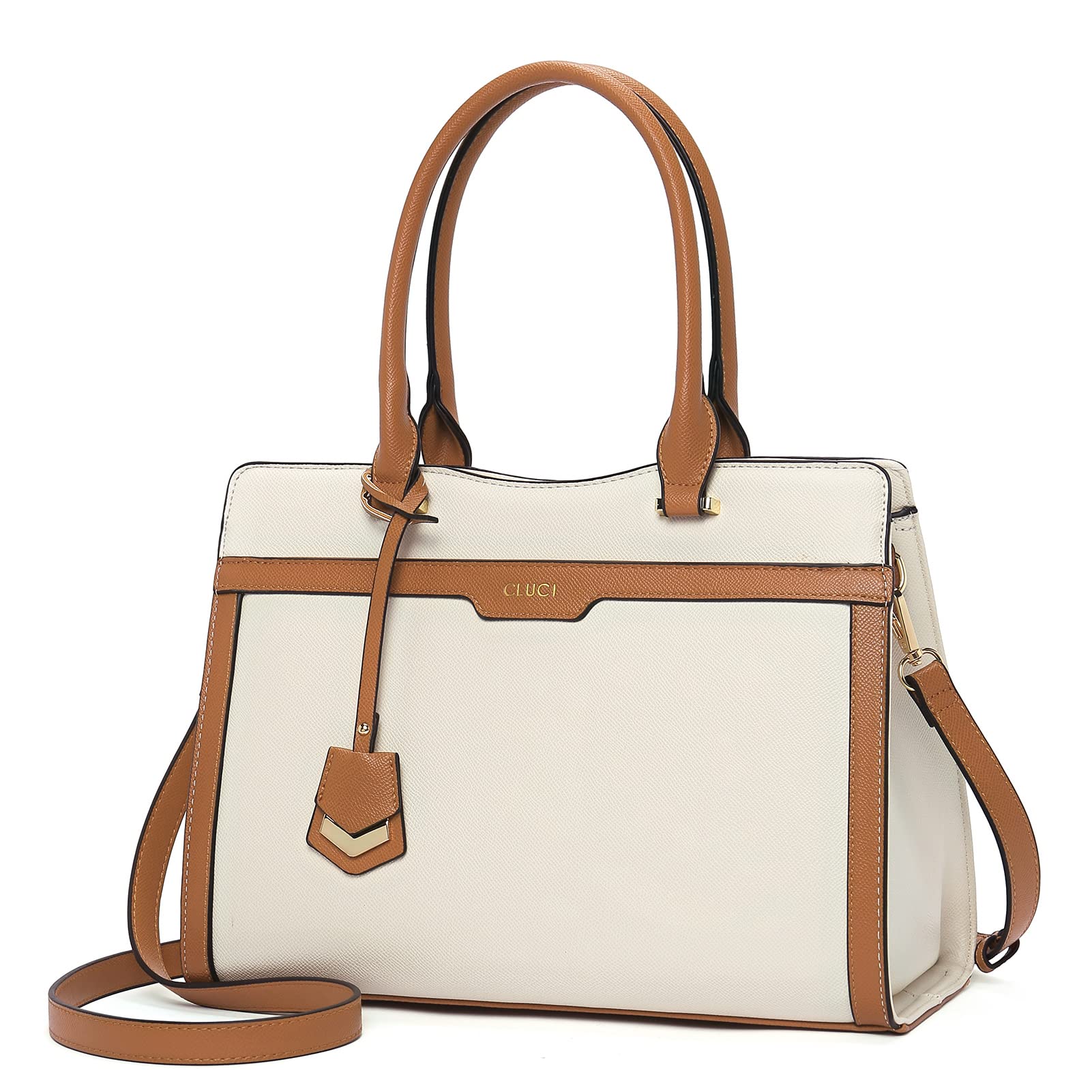 CLUCI Leather Satchel Handbag for Women - Stylish Crossbody & Shoulder Tote for Work & Travel