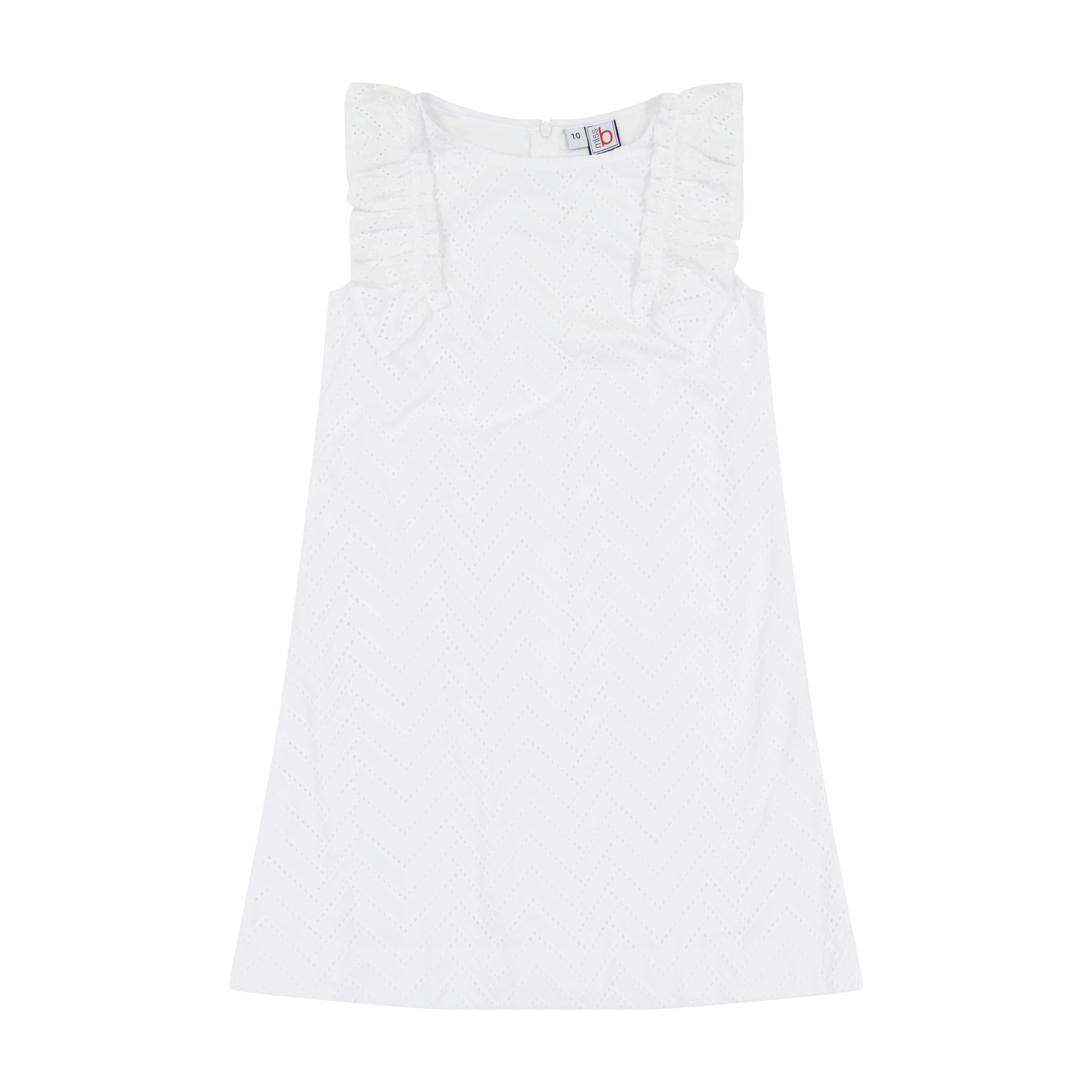 Grace Ruffle Sleeve Shift Dress - White Eyelet Lace Summer Dress for Women, Perfect for Beach Vacation, Garden Party & Casual Outings