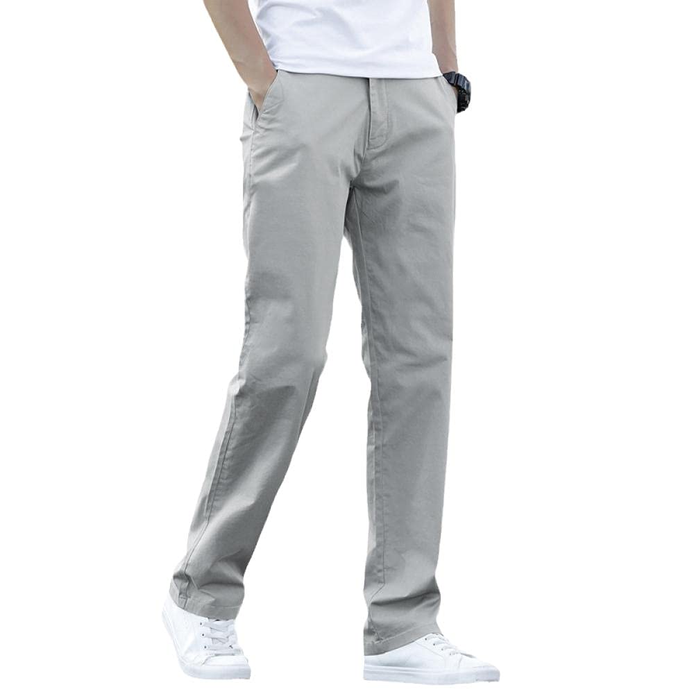 Eaeuuopy Men's Casual Pants - Khaki, Gray & Black Slim Fit Trousers for Spring & Fall | Comfortable Office, Travel & Everyday Wear