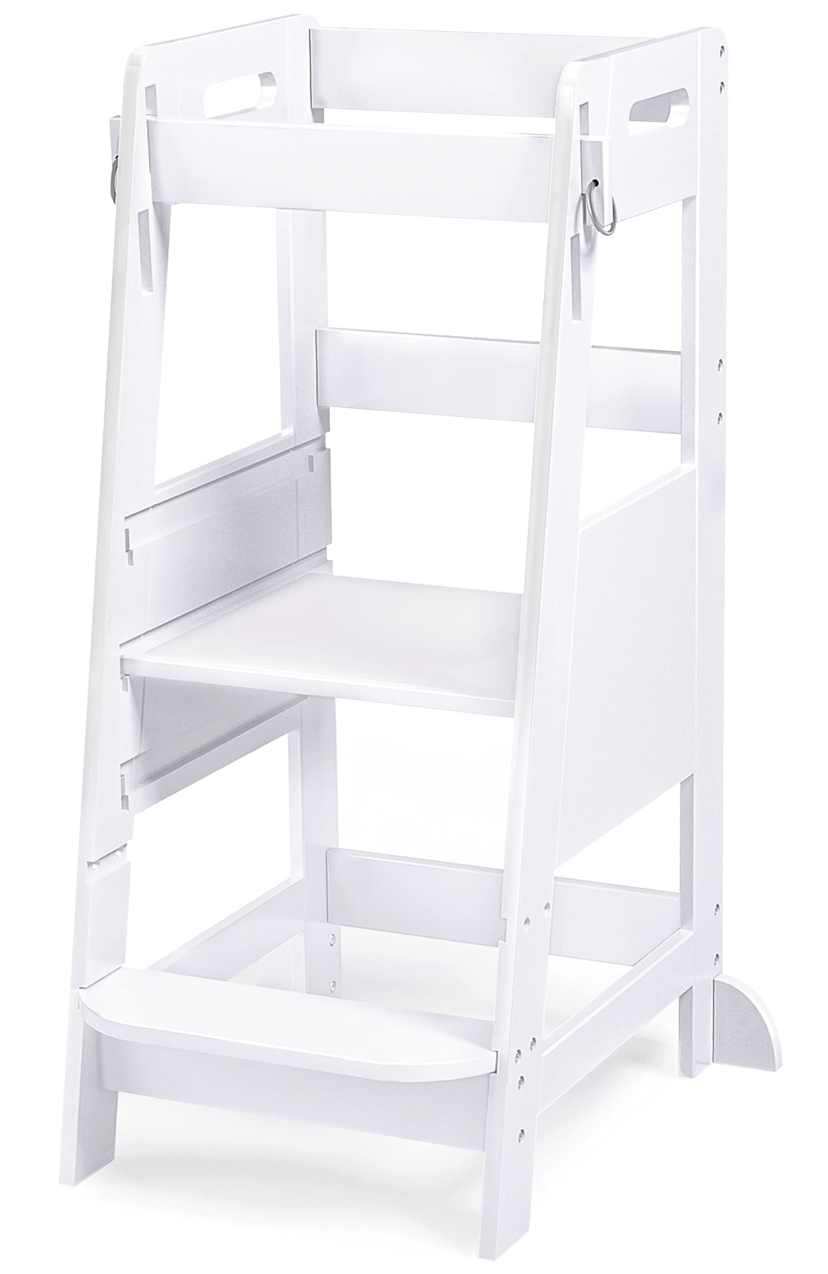 TOETOL Bamboo Toddler Kitchen Step Stool - Adjustable Height Learning Tower for Kids, Anti-Slip Safety Stool for Counter Access - Perfect for Baking, Cooking & Learning Independence in the Kitchen