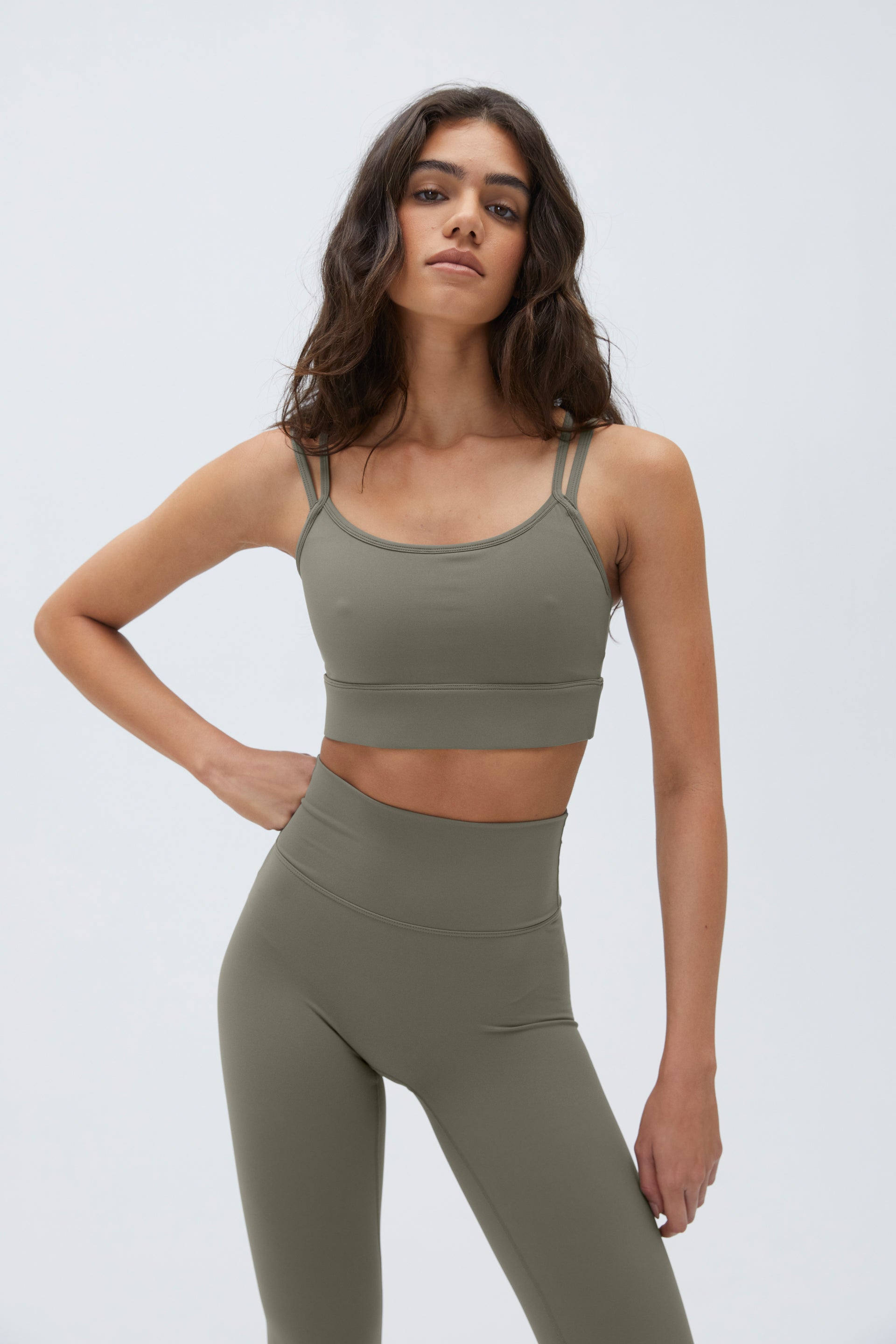 Premium High-Waisted Yoga Leggings for Women - Olive Green - Moisture-Wicking & Tummy Control - Perfect for Workouts, Running & Lounge Wear