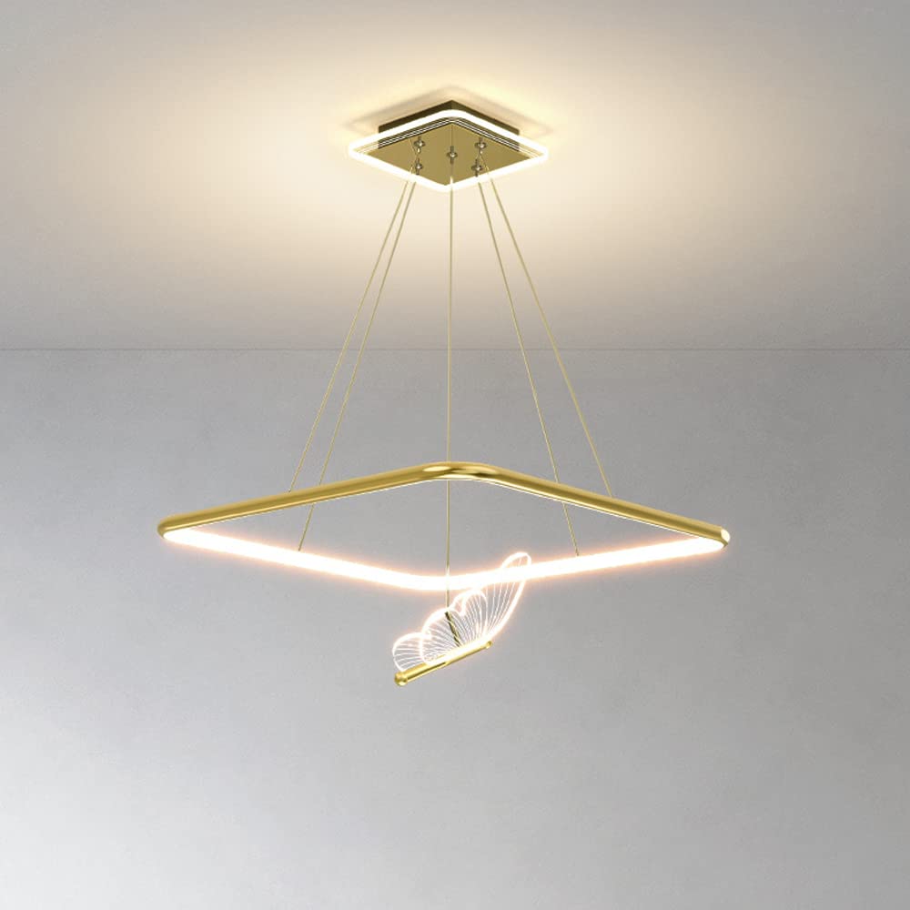 Modern LED Butterfly Pendant Light - Round Chandelier Lighting for Bedroom & Dining Room | DAPERCI Luxury Hanging Lamp with Simple Design | Perfect for Home Decor, Living Room, and Interior Lighting