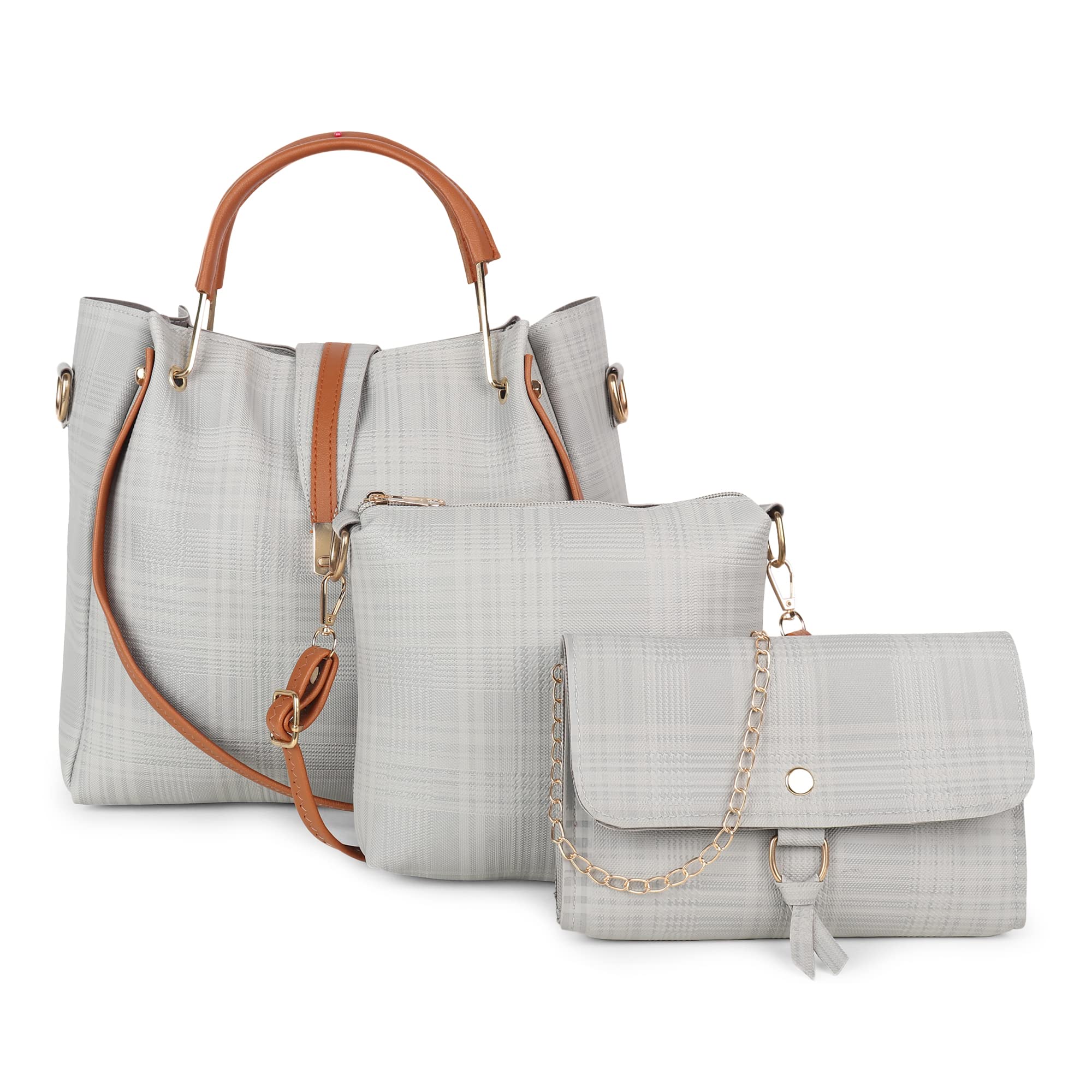 DANIEL CLARK Women's Leather Handbag Set - Fashionable Designer Purse & Tote Combo for Work, Travel & Everyday Use