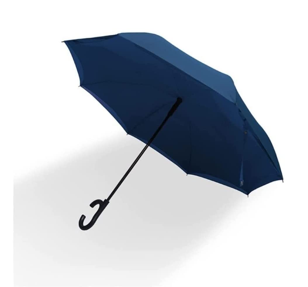 **Premium Windproof Golf Umbrella - 86cm Large Auto Open Reverse Umbrella with Double Canopy & Vented Design - Durable Stick Umbrella for Rain & Storm (Blue) - Perfect for Golf, Travel & Outdoor Activities**