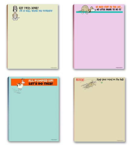 Funny Dog Notepads - 4 Pack Assorted Cute Doggie Memo Pads - Perfect Gift for Dog Lovers - Office, School & Home Use Notepad Set (Set #2)
