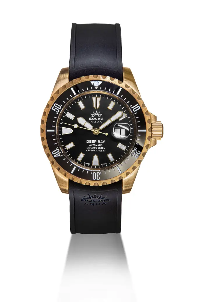 SOLAR AQUA Deep Bay Bronze Black 45mm Black Dial Men's Watch SA0030.0001 - Waterproof Durable Wristwatch for Outdoor, Business & Casual Wear