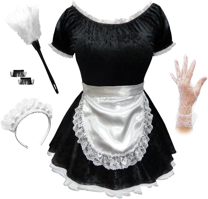 Sanctuarie Designs French Maid Dress Plus Size - Sexy Halloween Costume for Women, Cosplay & Role Play Outfit - Perfect for Halloween Parties, Cosplay Events & Themed Nights