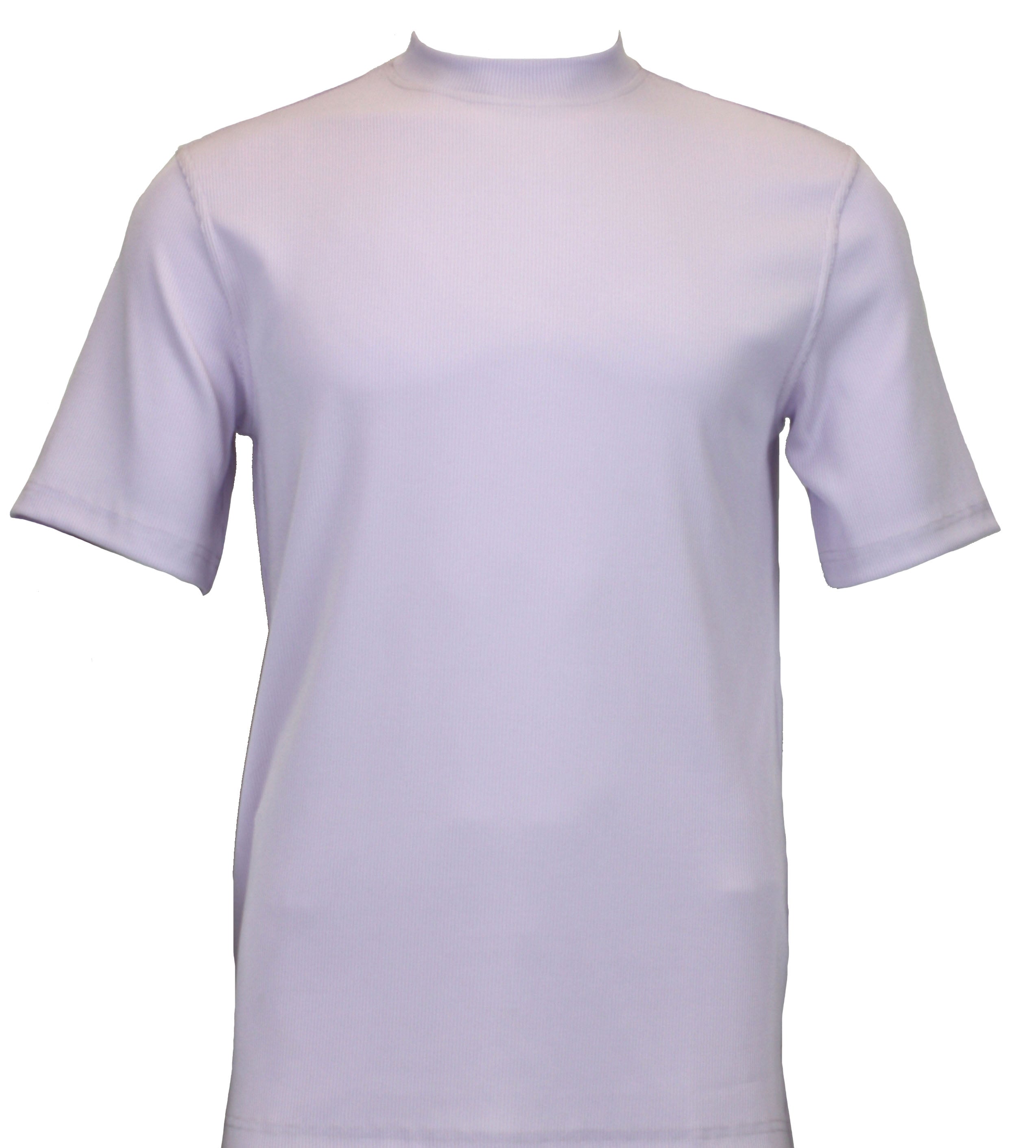 Bassiri Short Sleeve Mock Neck T-Shirt for Women - Soft Lilac Cotton Tee - Casual Summer Top for Outfits, Work, and Travel