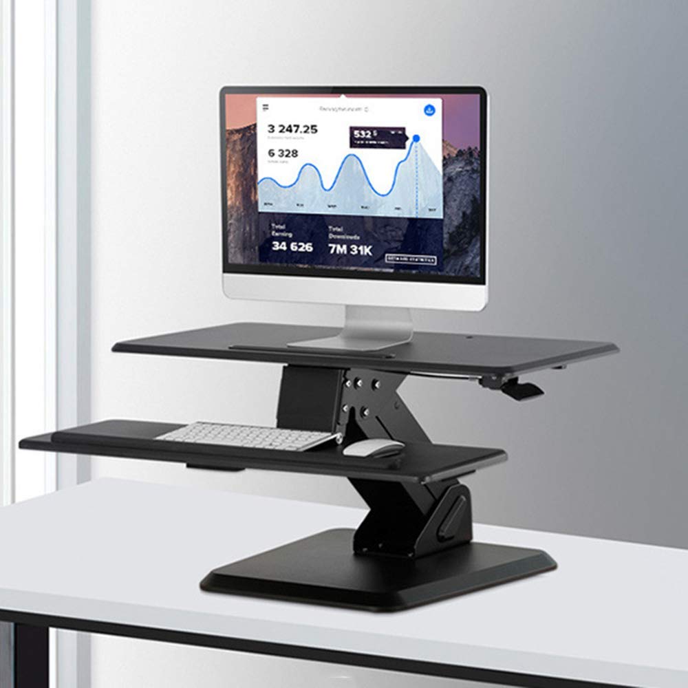 Adjustable Height Standing Desk Converter - 80X40cm Large Folding Desktop for Office & Home Workstations | Ergonomic Sit-Stand Solution for Laptop & Computer Use | Perfect for Remote Work & Study Spaces